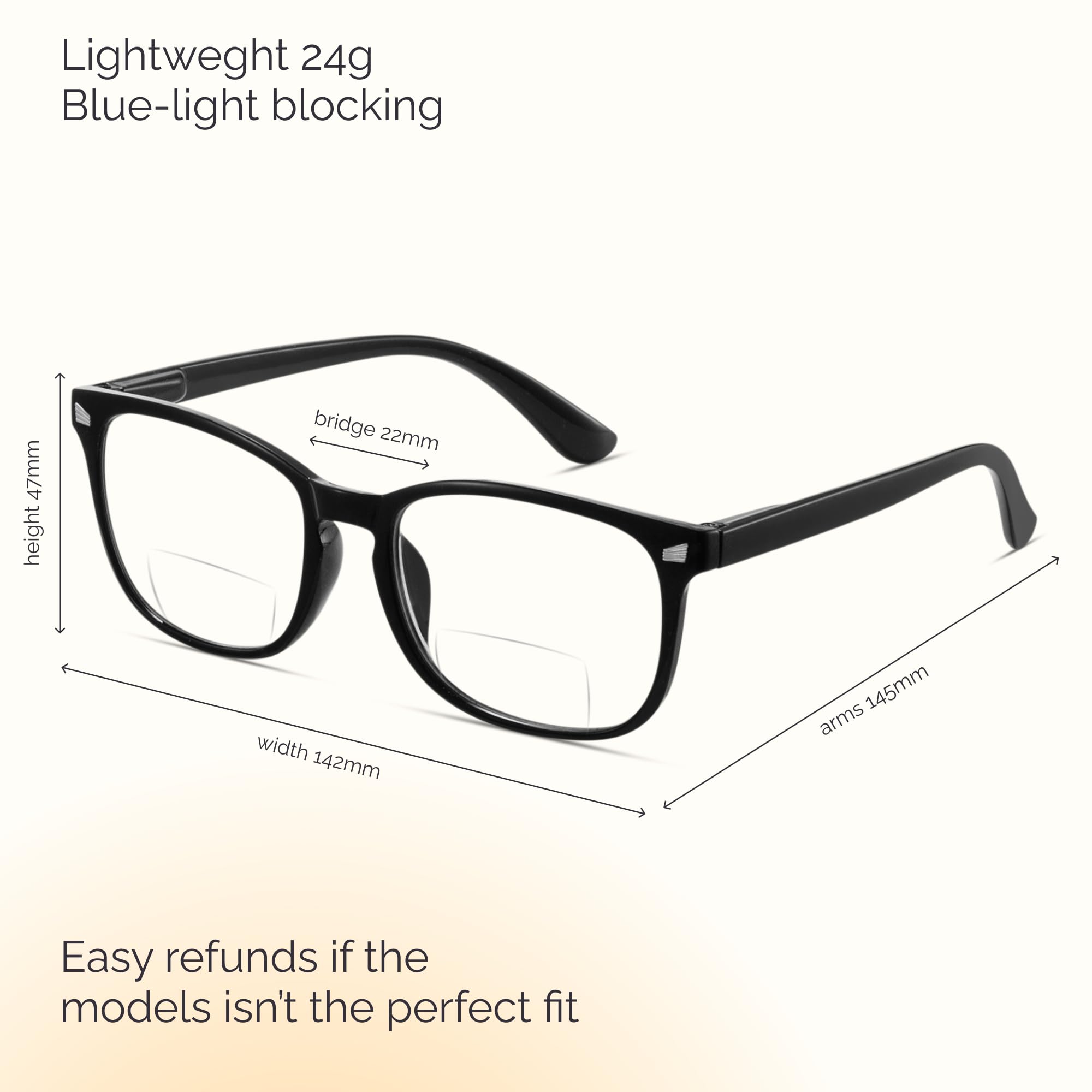 CCVOO 5-Pack Reading Glasses - Bifocal & Blue Light Blocking for Work & Study