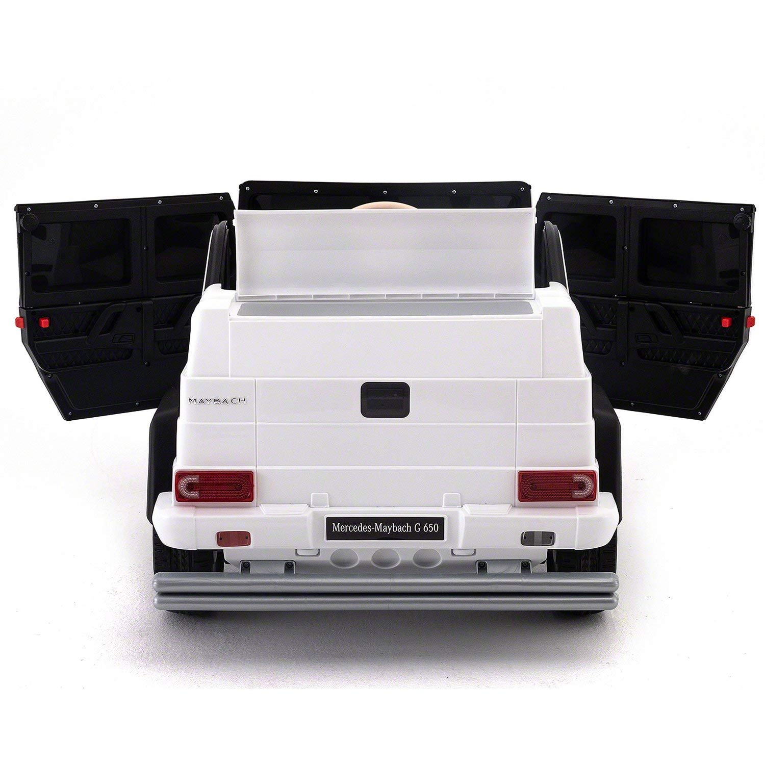 2021 Maybach Licensed 12V Battery Powered Ride-On Toy Car for Kids with MP3 Player, Parental Remote Control & Premium Leather Seat (White) - Perfect for Birthday Gifts, Outdoor Play & Pretend Driving Fun