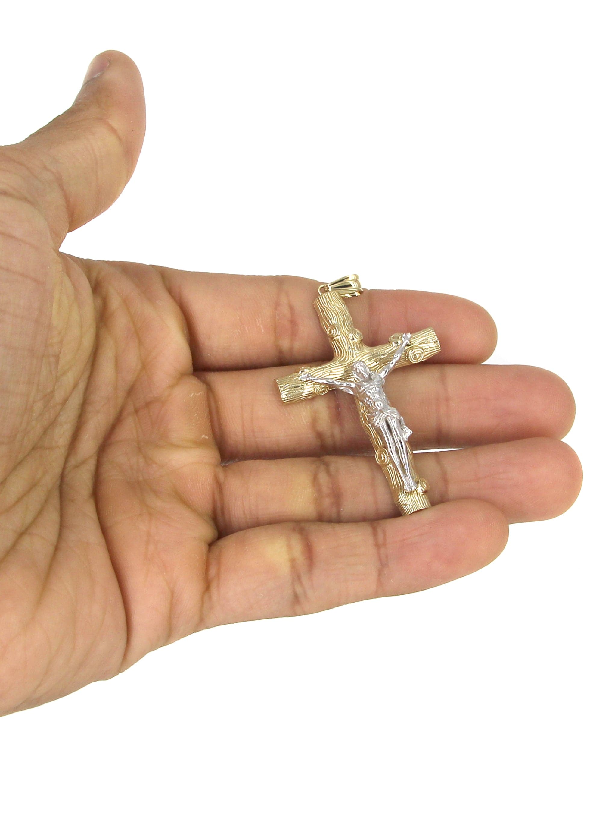 10K Yellow Gold Cross Pendant Necklace for Women & Men - 17.7 Grams Religious Jewelry Gift - Perfect for Baptism, First Communion & Everyday Wear