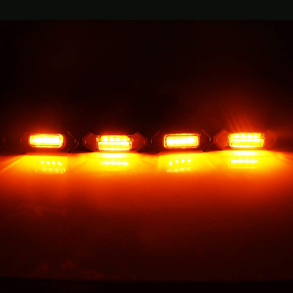 4PCS Amber LED Grill Lights for 2016-2019 Toyota Tacoma TRD PRO - Durable Off-Road Lighting for Enhanced Visibility & Style