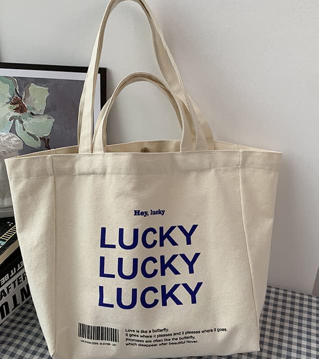 Eco-Friendly Canvas Tote Bag with Inside Pocket - Reusable Shopping & Grocery Bag for Women, Men - Perfect for Grocery Shopping, Beach Trips & Daily Use