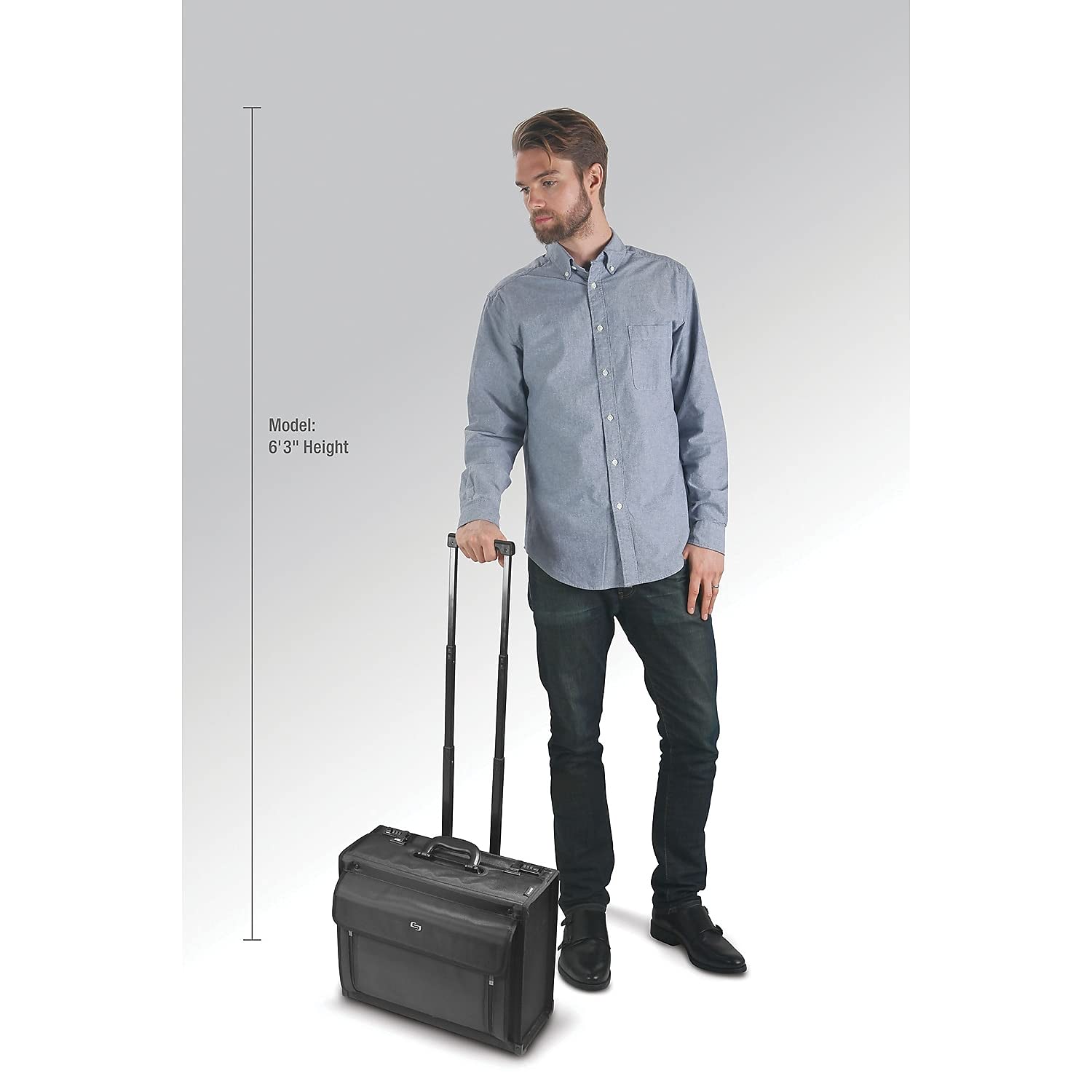 Solo PV784 Classic Rolling Catalog Case - 16-Inch Black Expandable Briefcase (18