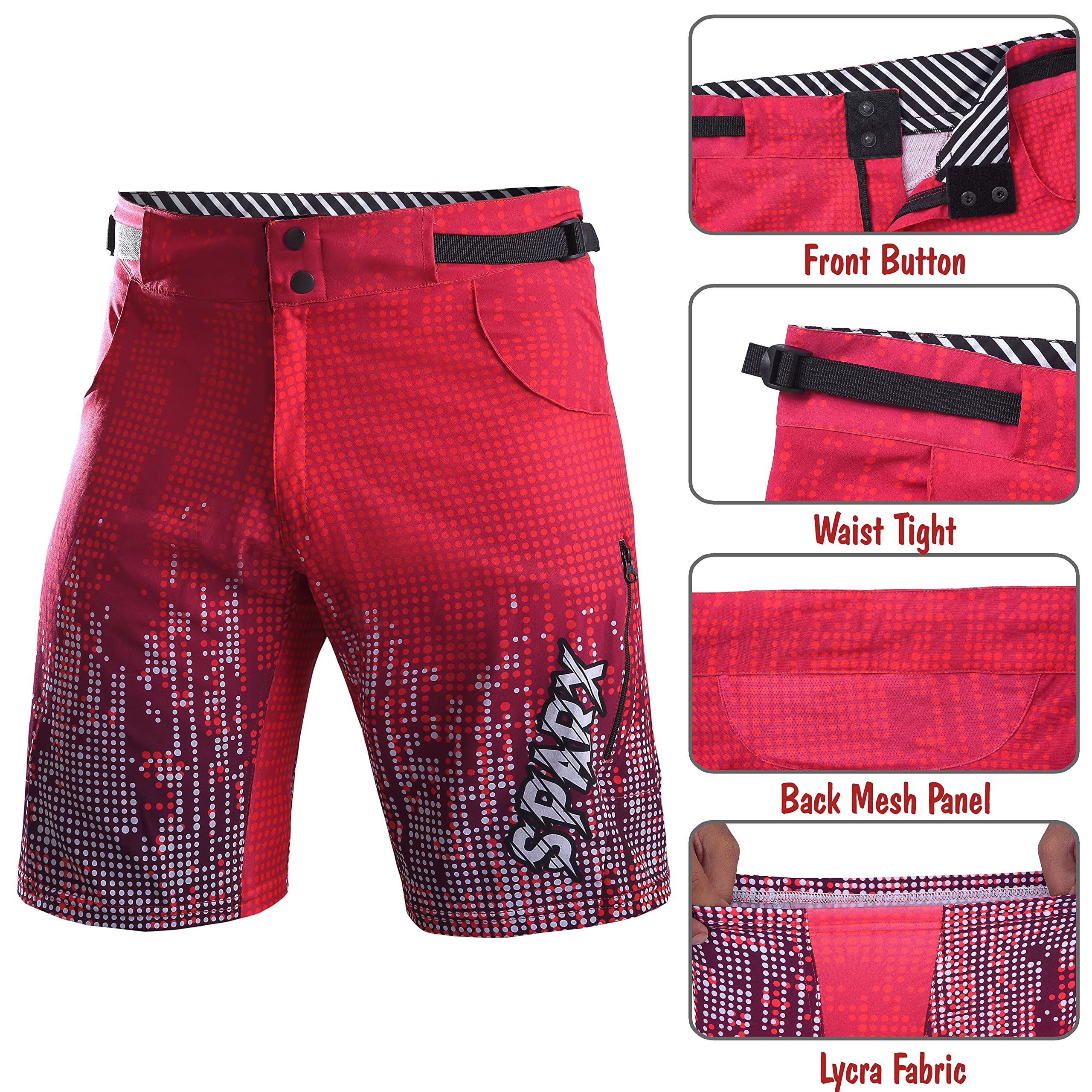 SPARX Men's Mountain Bike Shorts - Padded MTB Cycling Shorts with Stretch & Loose-Fit for Comfortable Biking | Perfect for Trail Riding, Commuting & Outdoor Adventures