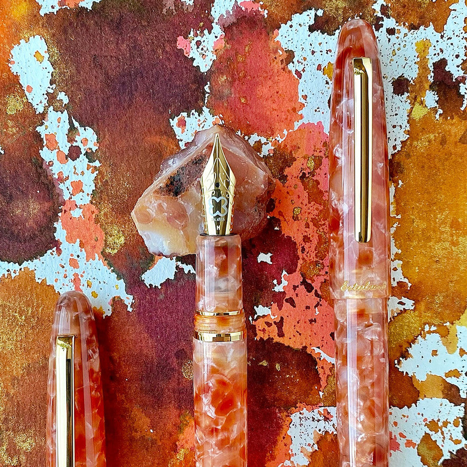 Esterbrook Estie Oversize Fountain Pen - Petrified Forest Design with Gold Trim | Premium Writing Instrument for Calligraphy, Journaling & Gift Giving