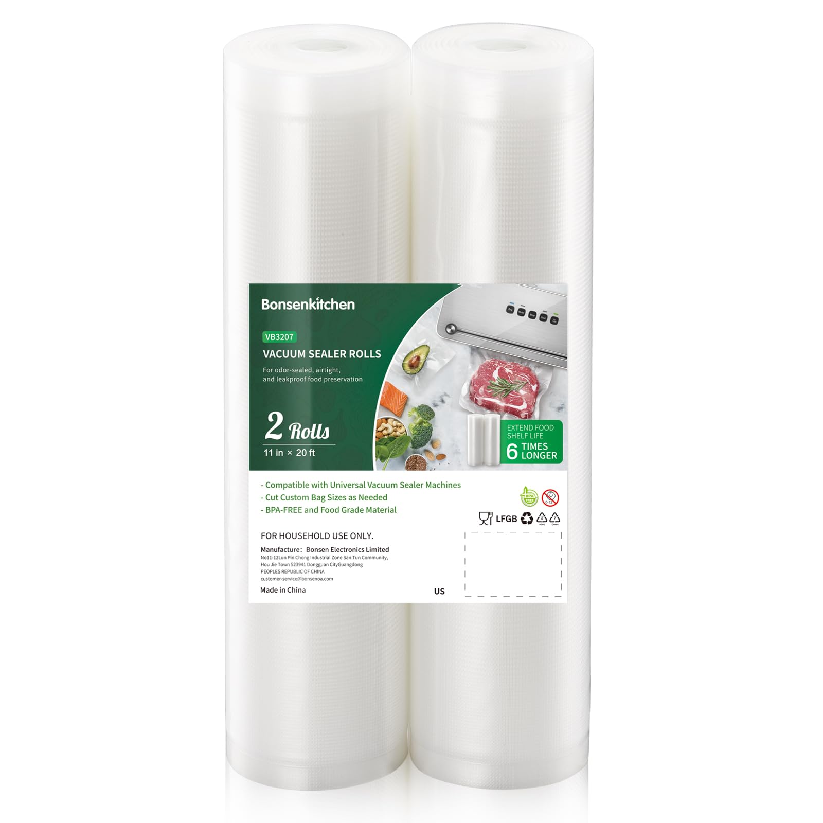 Bonsenkitchen Vacuum Sealer Bags 2 Pack - 11