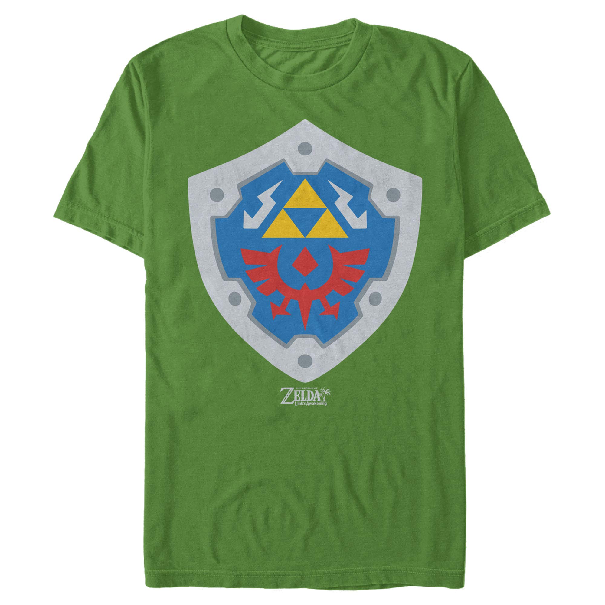 Men's Nintendo Legend of Zelda Link's Awakening Hylian Shield Graphic T-Shirt - Official Licensed Gaming Tee for Fans & Cosplay