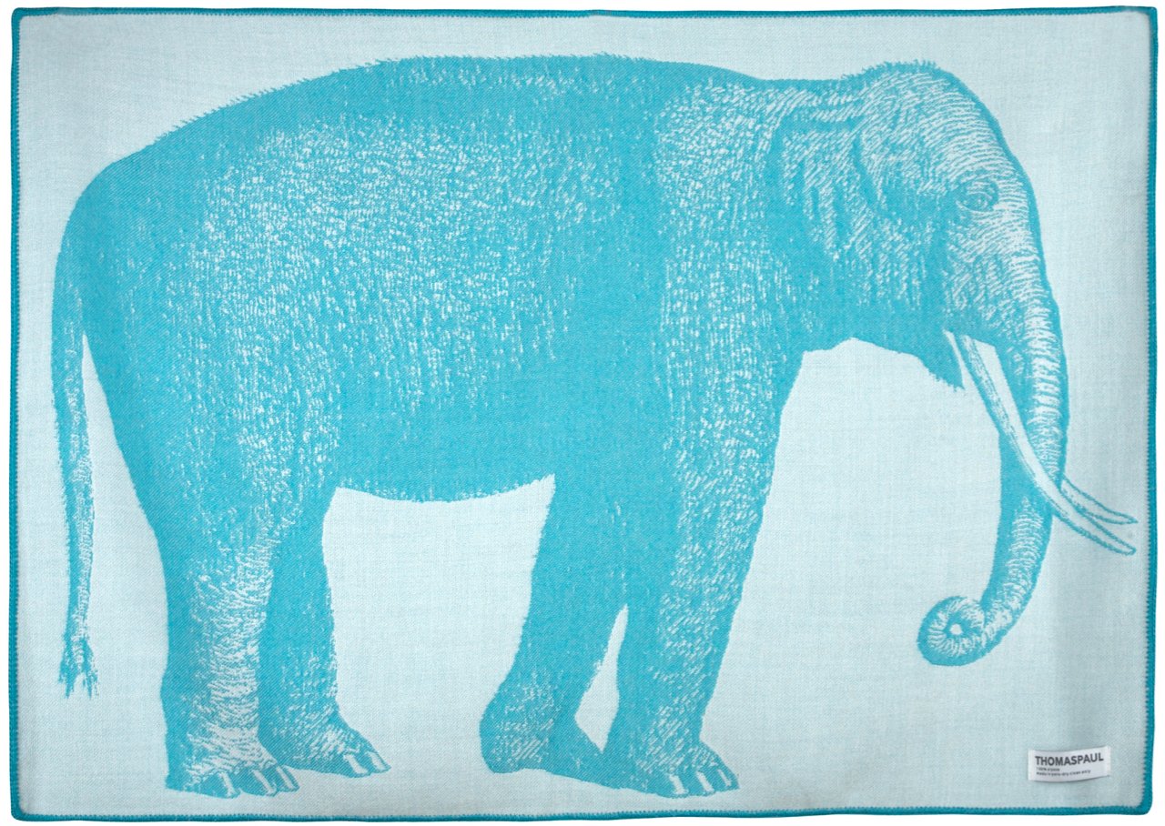 Thomas Paul Elephant Baby Throw Blanket - Soft Aqua Blue Nursery Blanket for Infants & Toddlers - Perfect for Swaddling, Cuddling, and Nursery Decor