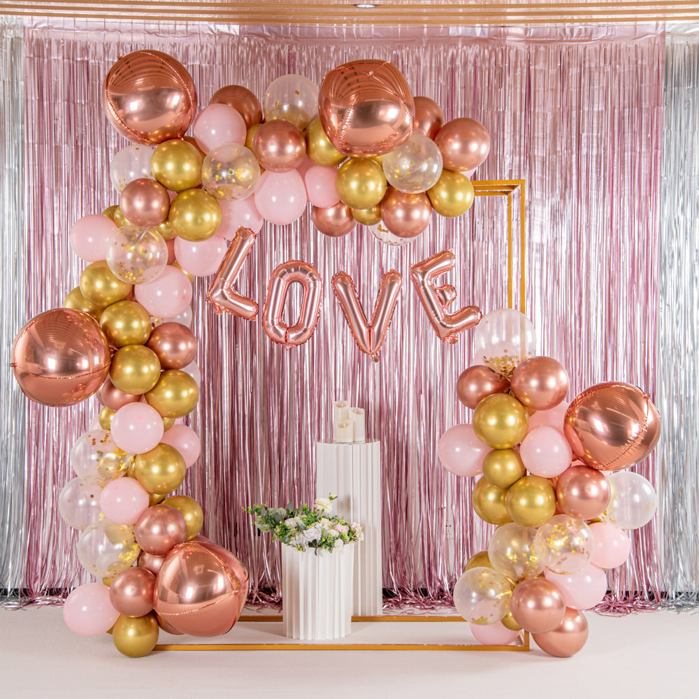 Rose Gold Mylar Letter V Balloon - 16 Inch Large Foil Alphabet Balloon for Birthday Parties, Wedding Decorations & Anniversary Celebrations