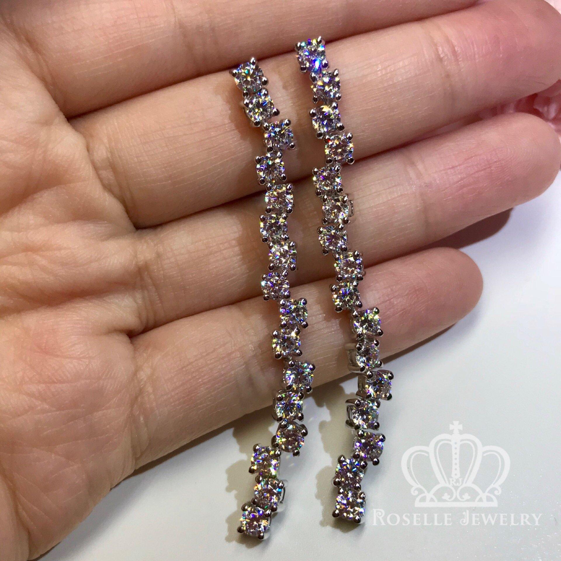 Elegant Cascade Drop Earrings for Women - Sterling Silver Dangle Earrings with Cubic Zirconia - Perfect for Weddings, Parties & Evening Events