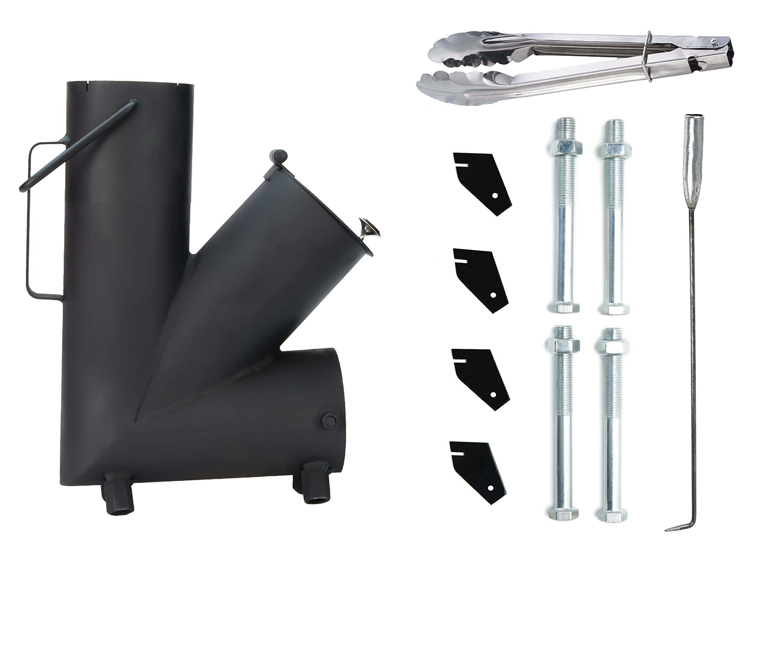 Portable Rocket Stove - Compact Wood Burning Camping Stove with Fire Poker | Perfect for Backyard Cooking, Survival Gear & Outdoor Adventures | Camping Grill for Hiking, Picnics & Emergency Preparedness