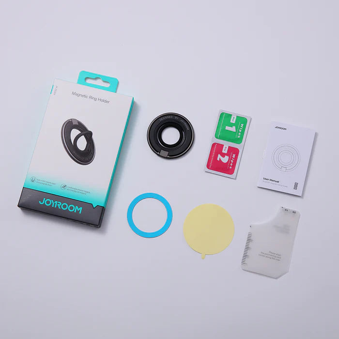 JoyRoom Magnetic Phone Ring Holder - 360° Rotatable & Strong Adhesive Grip for iPhone, Samsung, Smartphones - Perfect for Hands-Free Viewing, Gaming, and Taking Selfies