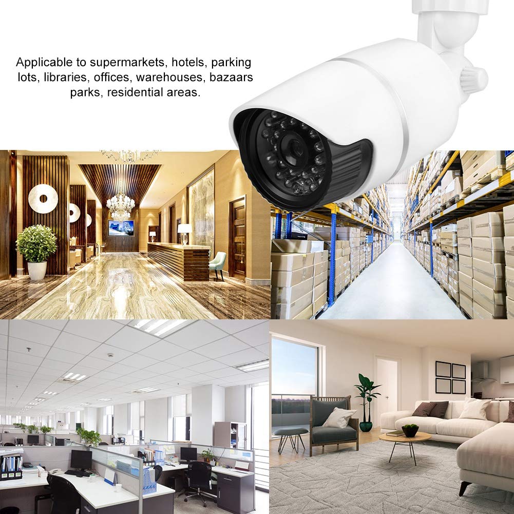 Fake Security Camera with Flashing Red LED - Indoor/Outdoor Dummy CCTV Dome Surveillance Camera - Deter Burglars for Home, Office, Warehouse & Retail Store Security