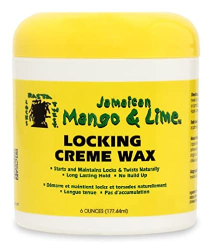 Jamaican Mango & Lime Locking Creme Wax for Natural Hair - Moisturizing & Styling for Curly, Coily & Kinky Hair Types - Perfect for Twist Outs, Braids & Locs