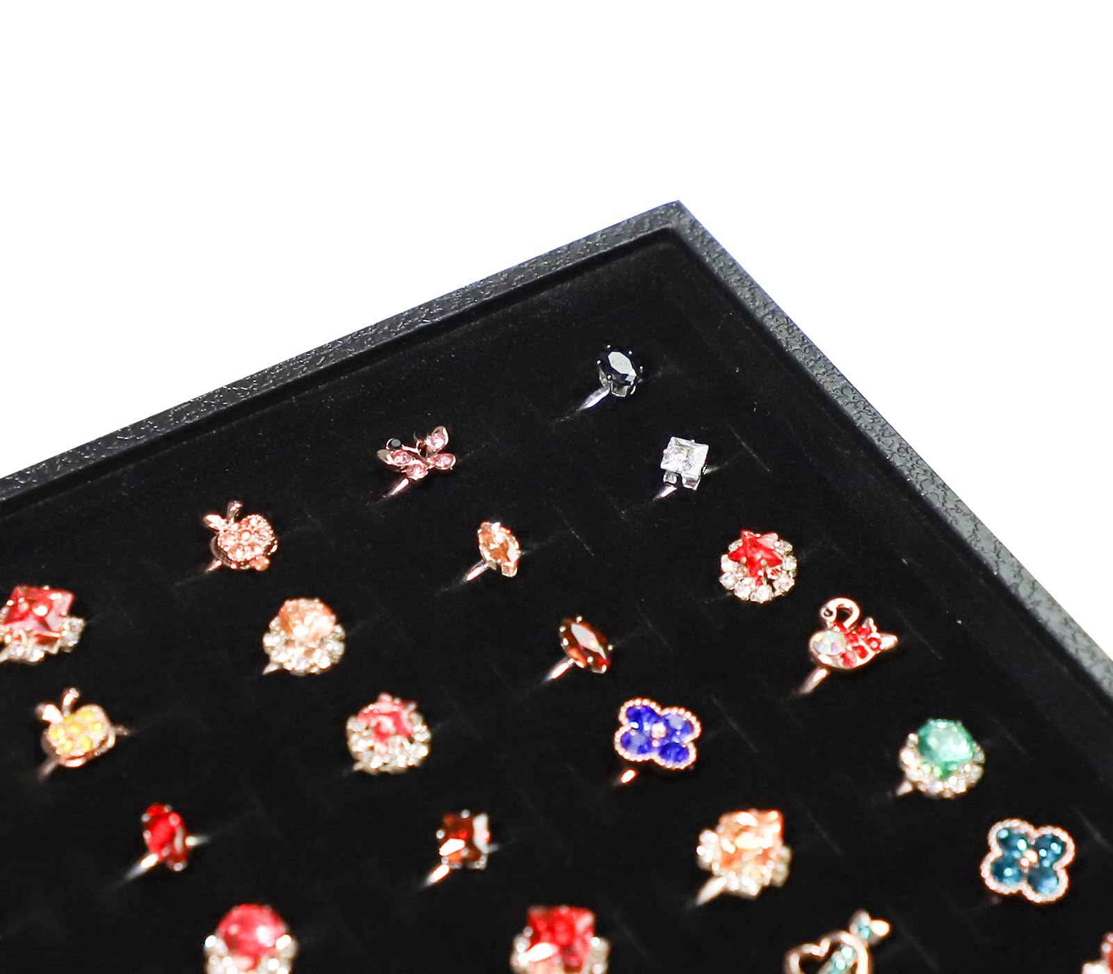 Wudygirl 100-Slot Ring Holder Organizer - Stackable Jewelry Tray for Drawer Storage - Perfect for Necklaces, Earrings & Bracelets - Bedroom Vanity & Bathroom Countertop Decor