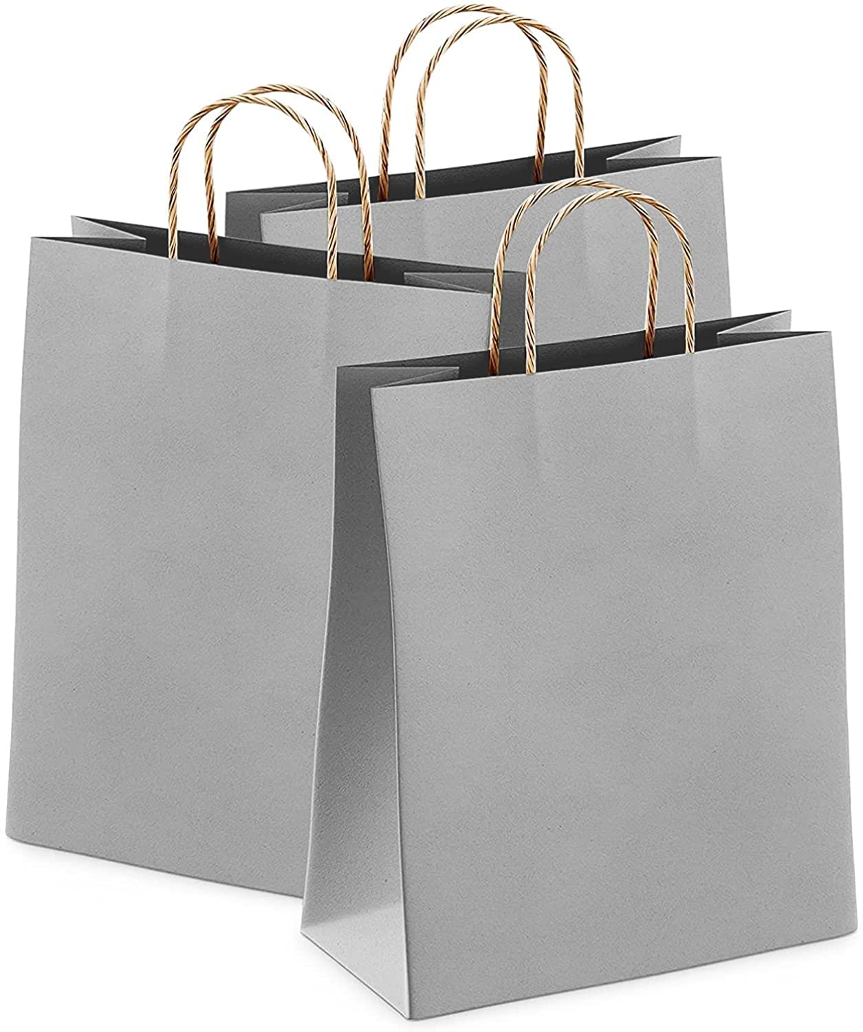 Eco-Friendly Kraft Paper Bags with Handles Bulk - Stylish Reusable Shopping & Gift Bags for Retail, Parties, Weddings - Perfect for Groceries, Gifts & Sustainable Packaging