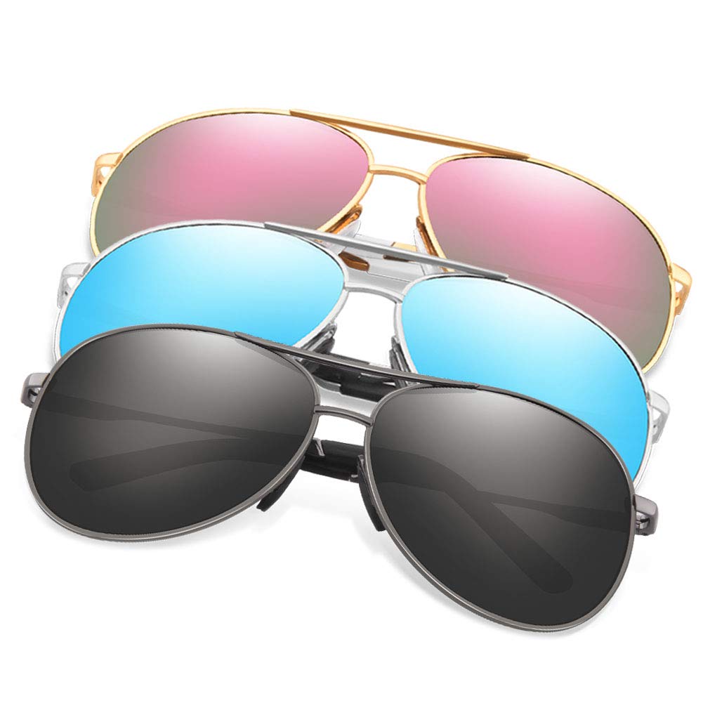 Polarized Aviator Sunglasses for Men & Women - Metal Frame UV400 Protection - Perfect for Driving, Outdoor Sports & Fashion Accessories