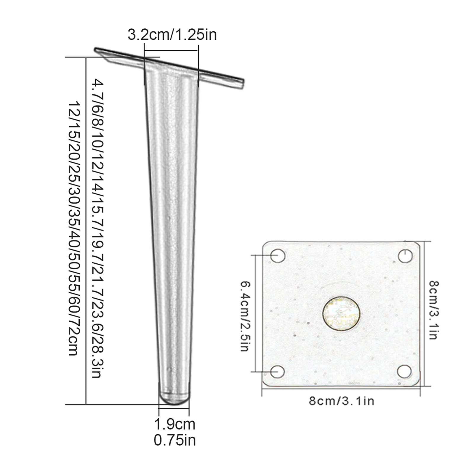 Black Gold Oblique Metal Furniture Legs - 4Pcs Iron Table Feet for DIY Cabinets, Beds, Desks & Sofas - 35cm/14in Heavy Duty Replacement Legs with Solid Mounting Plates - Perfect for Home Office, Living Room & Bedroom Furniture Upgrade