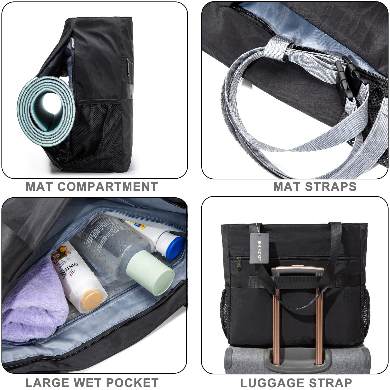 Premium Waterproof Yoga Mat Bag with Shoulder Strap - Gym & Travel Mat Holder with Wet Pocket for Pilates, Beach, Yoga Class & Daily Fitness Use - Ideal for Workout, Sports & Outdoor Activities