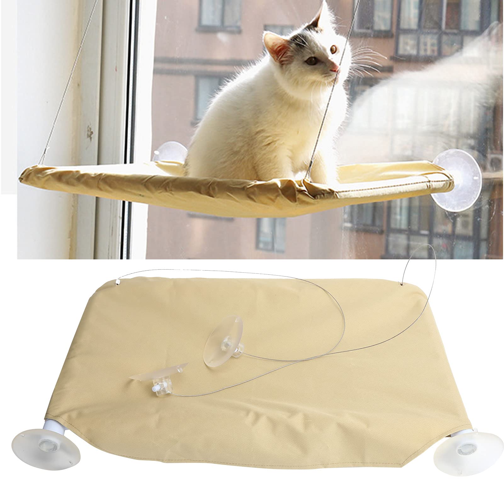 01 Cat Window Hammock - Easy to Install Hanging Cat Bed for Indoor Cats - Perfect for Sunny Windows & Small Spaces in Apartments