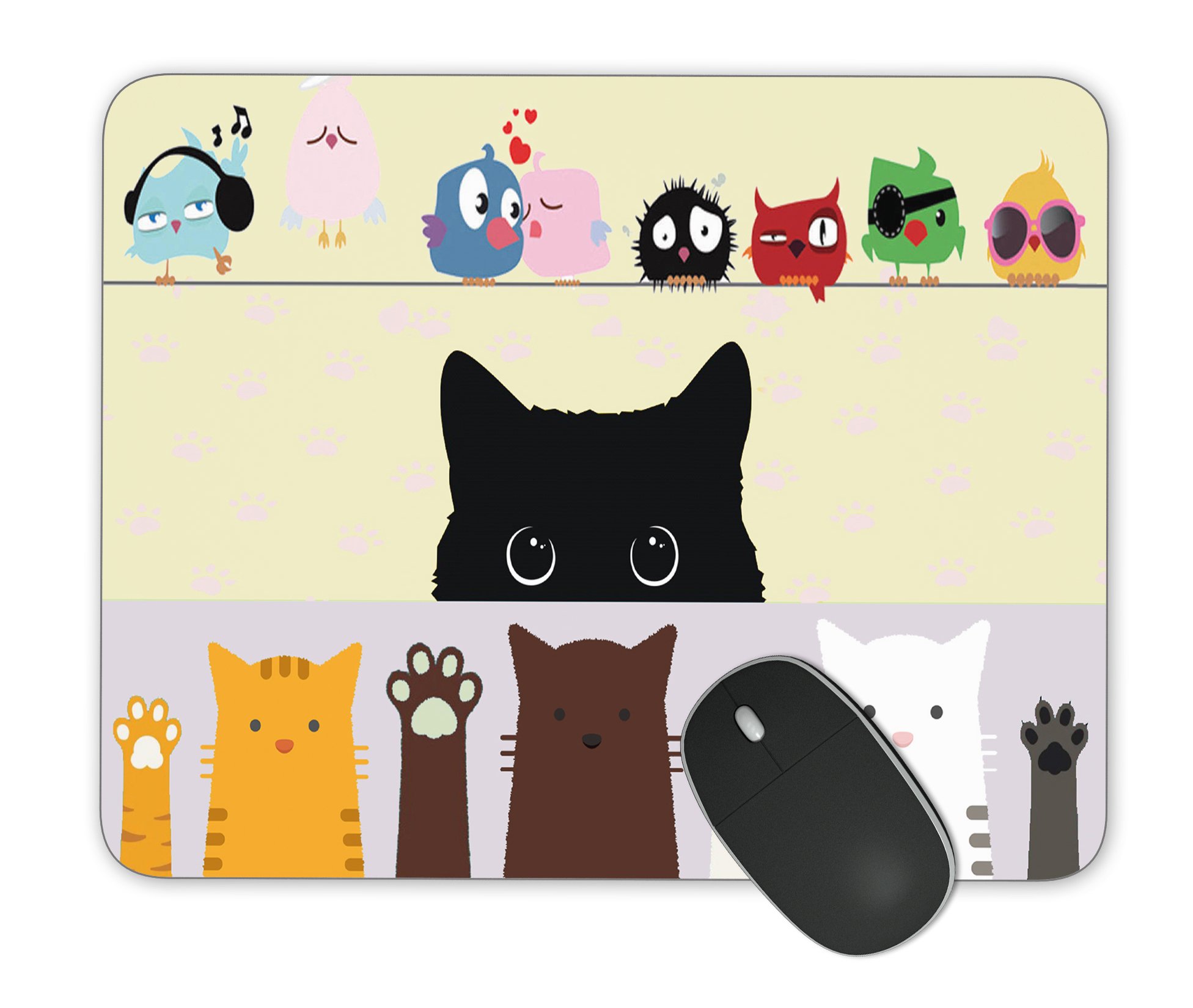 Custom Watercolor Cat Mouse Pad - Non-Slip Gaming Mouse Mat with Unique Design for Office & Home Computer Use