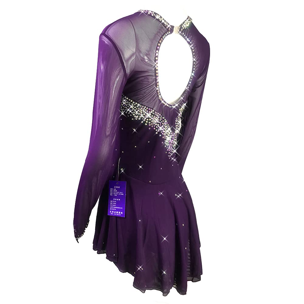 Dark Black Figure Skating Skirt for Women & Girls – Elegant & Simple Skating Dress for Ice Skating Performances & Competitions