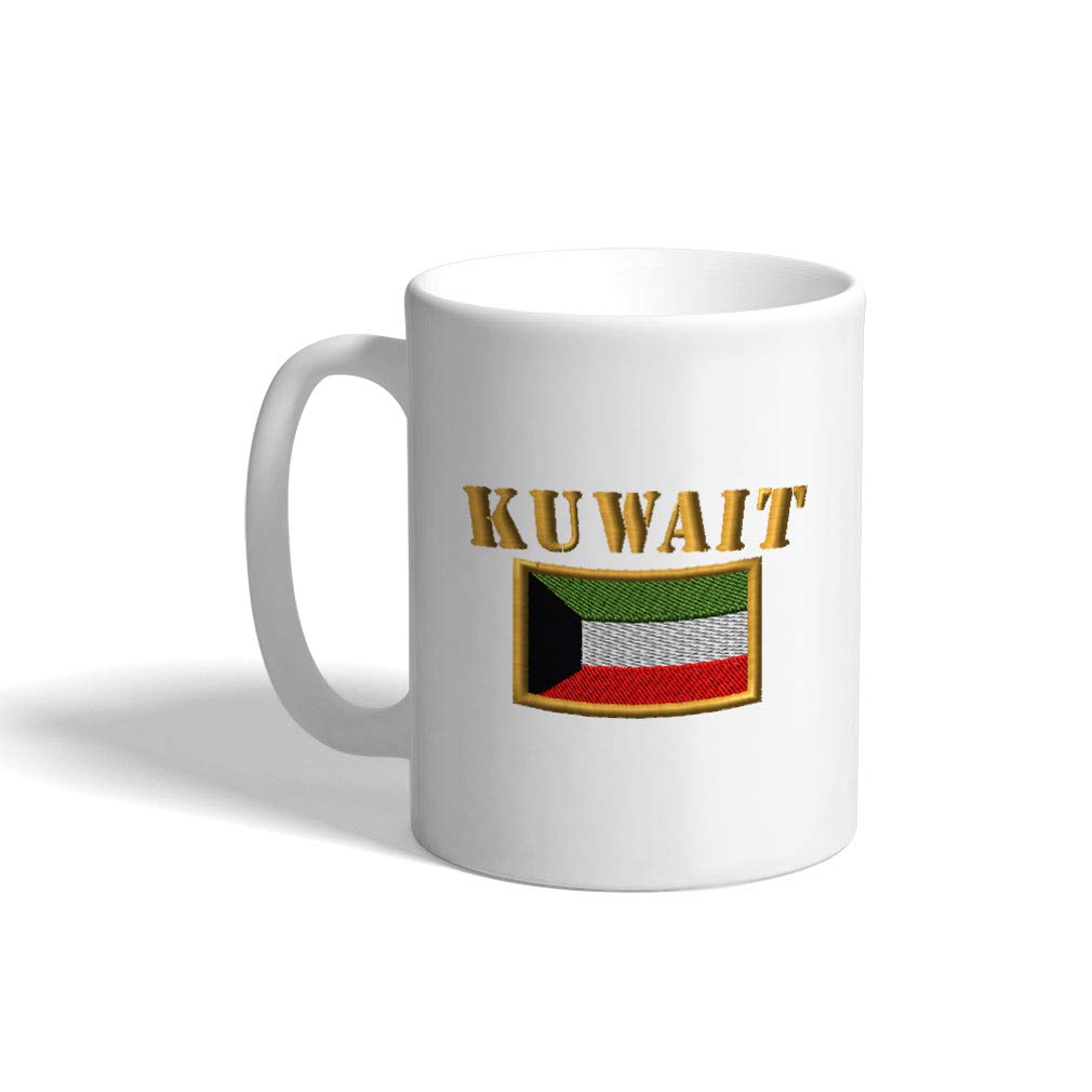 Funny Kuwait Flag Ceramic Coffee Mug - 11oz White Tea Cup for Coffee, Tea & Hot Drinks - Perfect for Home, Office & Gifts