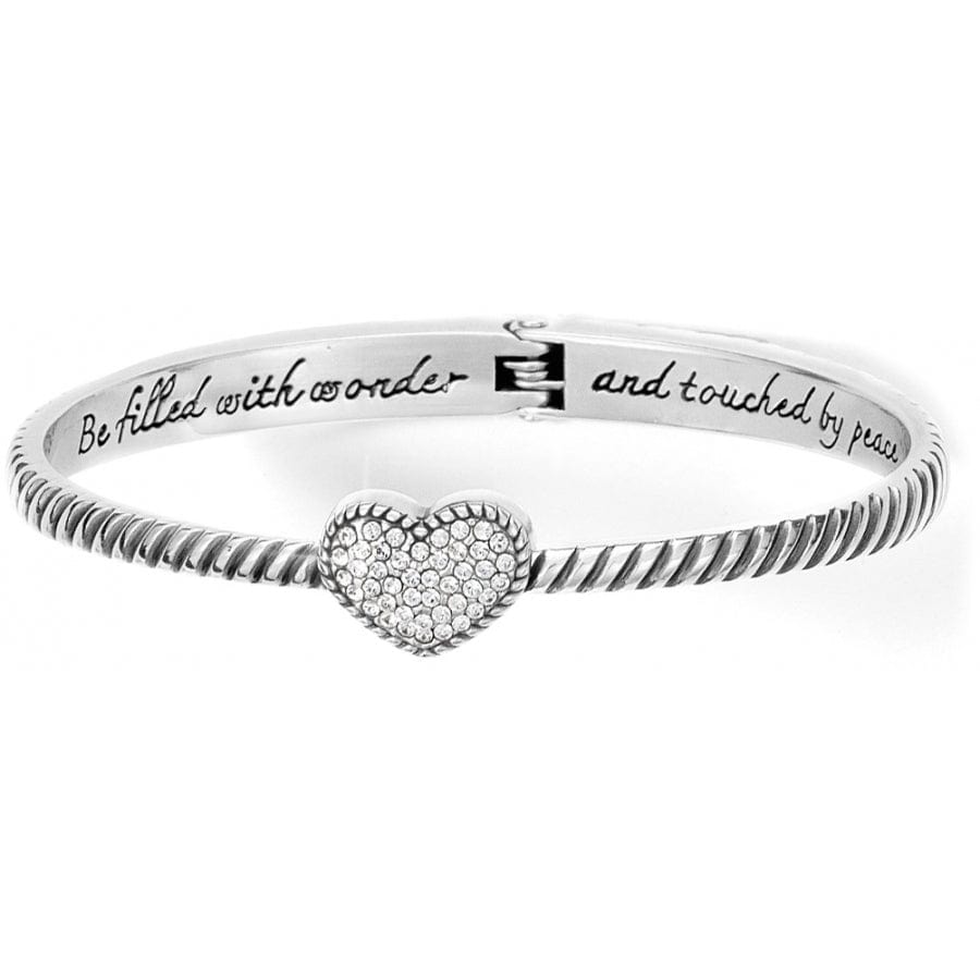 Celestia Heart Hinged Bangle Bracelet - Elegant Adjustable Silver Jewelry for Women - Perfect Gift for Valentine's Day, Anniversary & Special Occasions