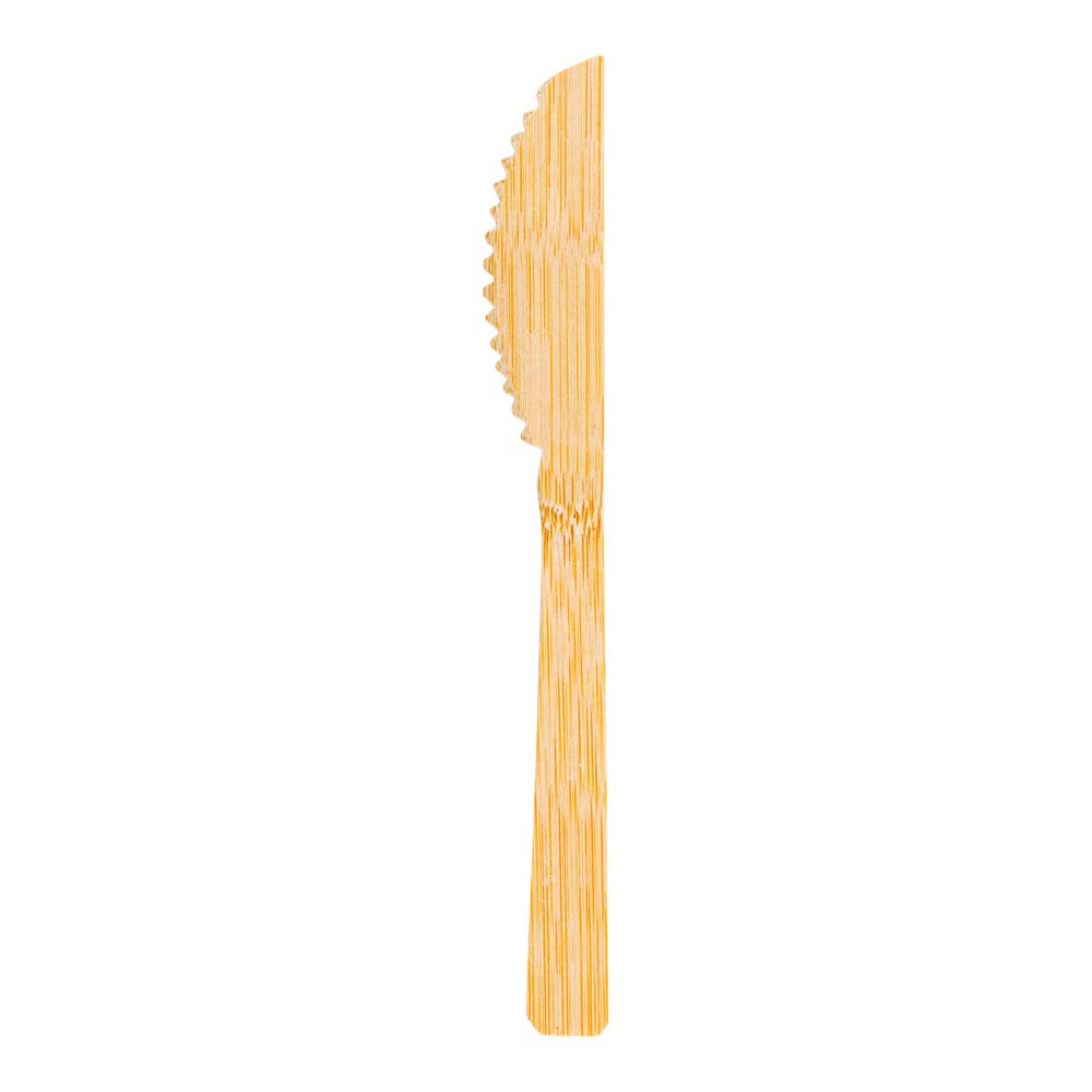 500-Pack 6.8 Inch Disposable Bamboo Knives - Eco-Friendly Heavy-Duty Cutlery for Parties, Picnics & Restaurants | Splinter-Free Smooth Surface | Sustainable Catering Supplies for Events & Food Service