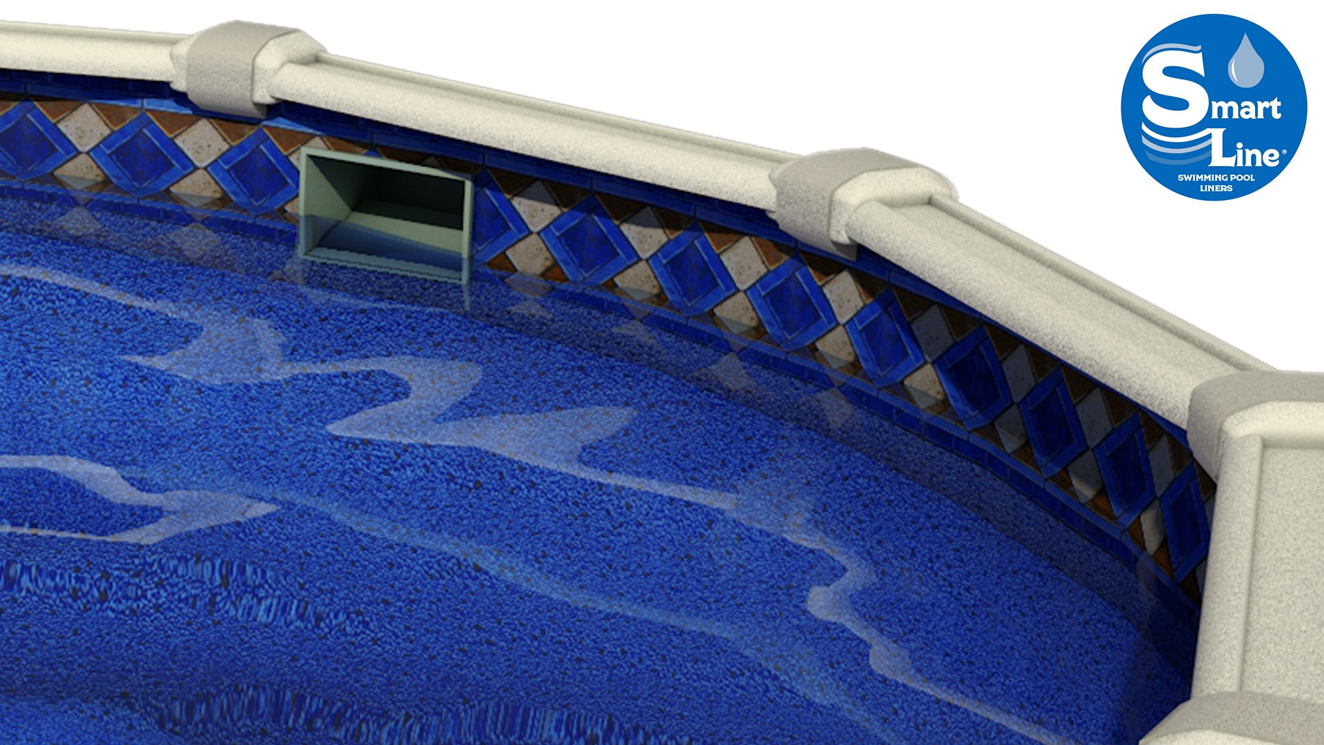 Smartline Mosaic Diamond 21-Foot Round Pool Liner | UniBead Style | 52-Inch Wall Height | 25 Gauge Virgin Vinyl | Durable Above-Ground Pool Liner for Steel Sided Pools | Perfect for Backyard Swimming, Family Fun & Summer Relaxation