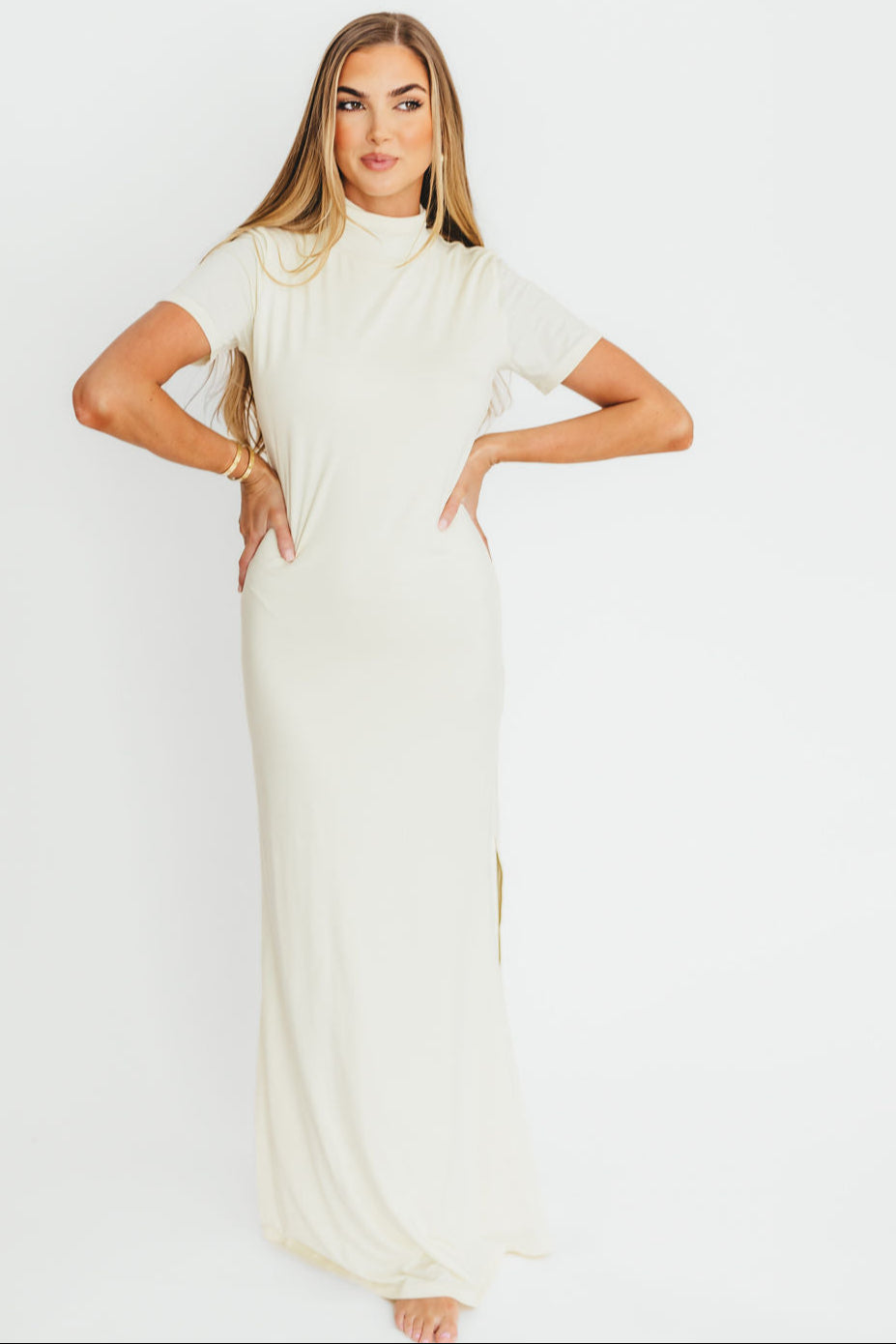 Ellis Ivory Maxi Dress for Women - Bump Friendly Maternity Dress for Pregnancy, Nursing & Postpartum - Perfect for Casual Wear, Beach & Special Occasions