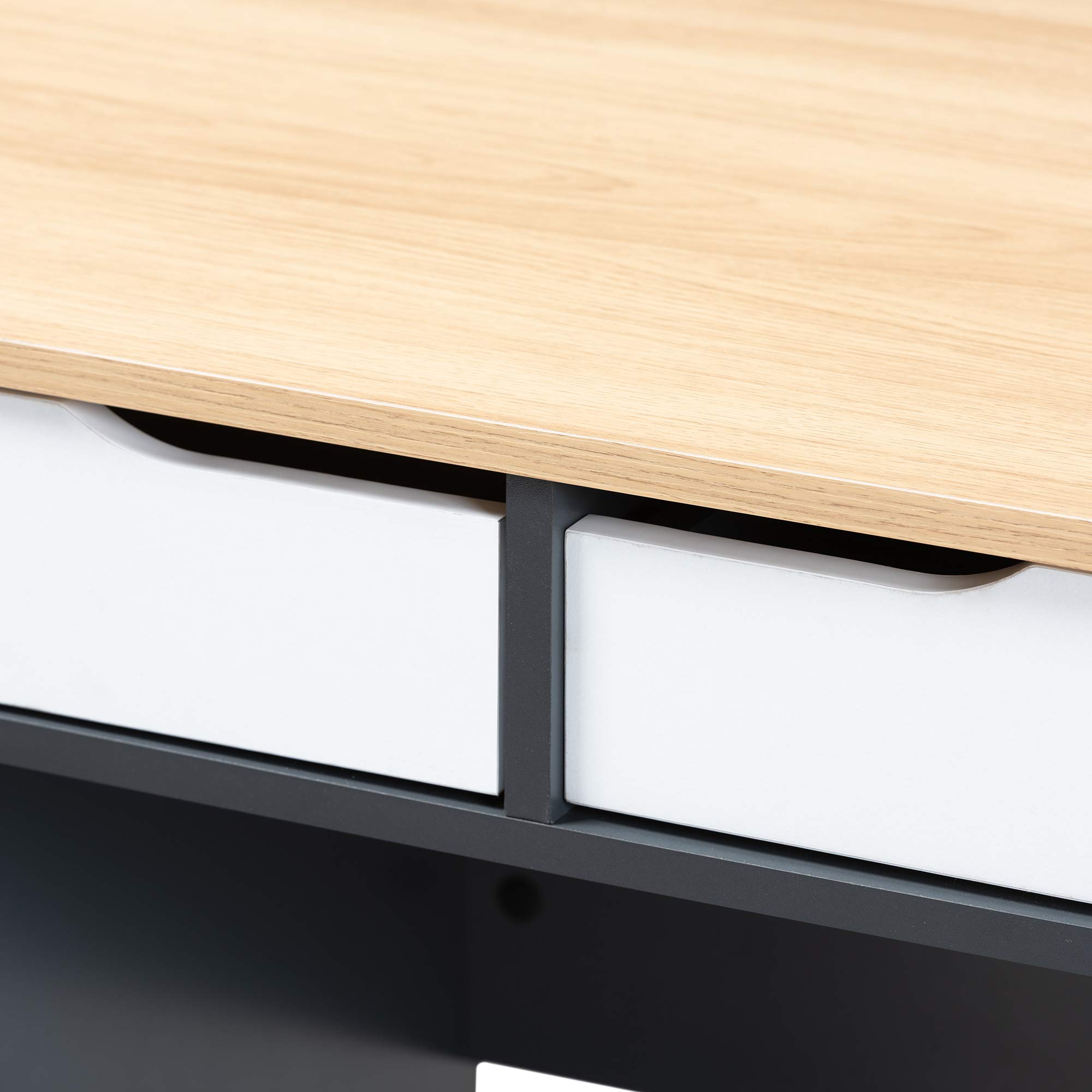Baxton Studio Desk - Grey Oak White for Home Office