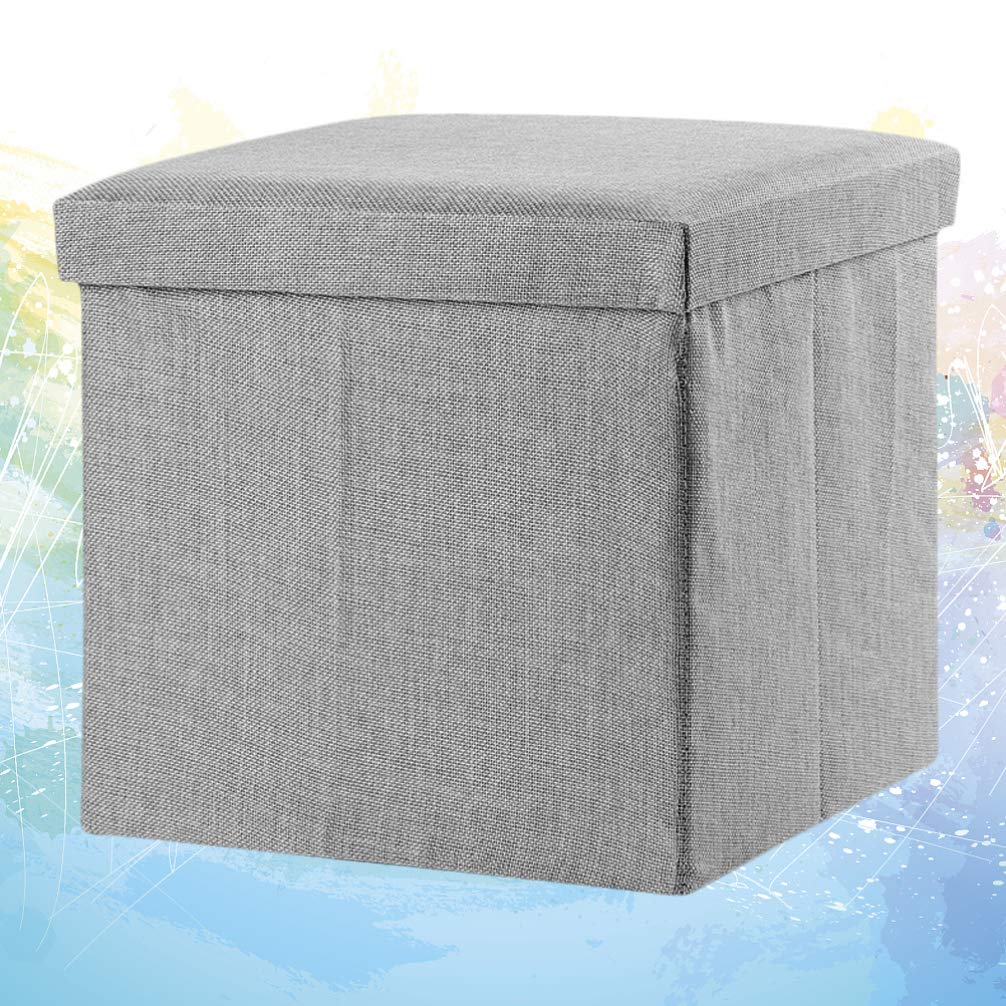 Foldable Fabric Foot Rest Stool with Storage - Portable Footstool for Home, Office & Travel - Organizer Cube for Sundries & Small Items - Perfect for Relaxing, Reading & Working