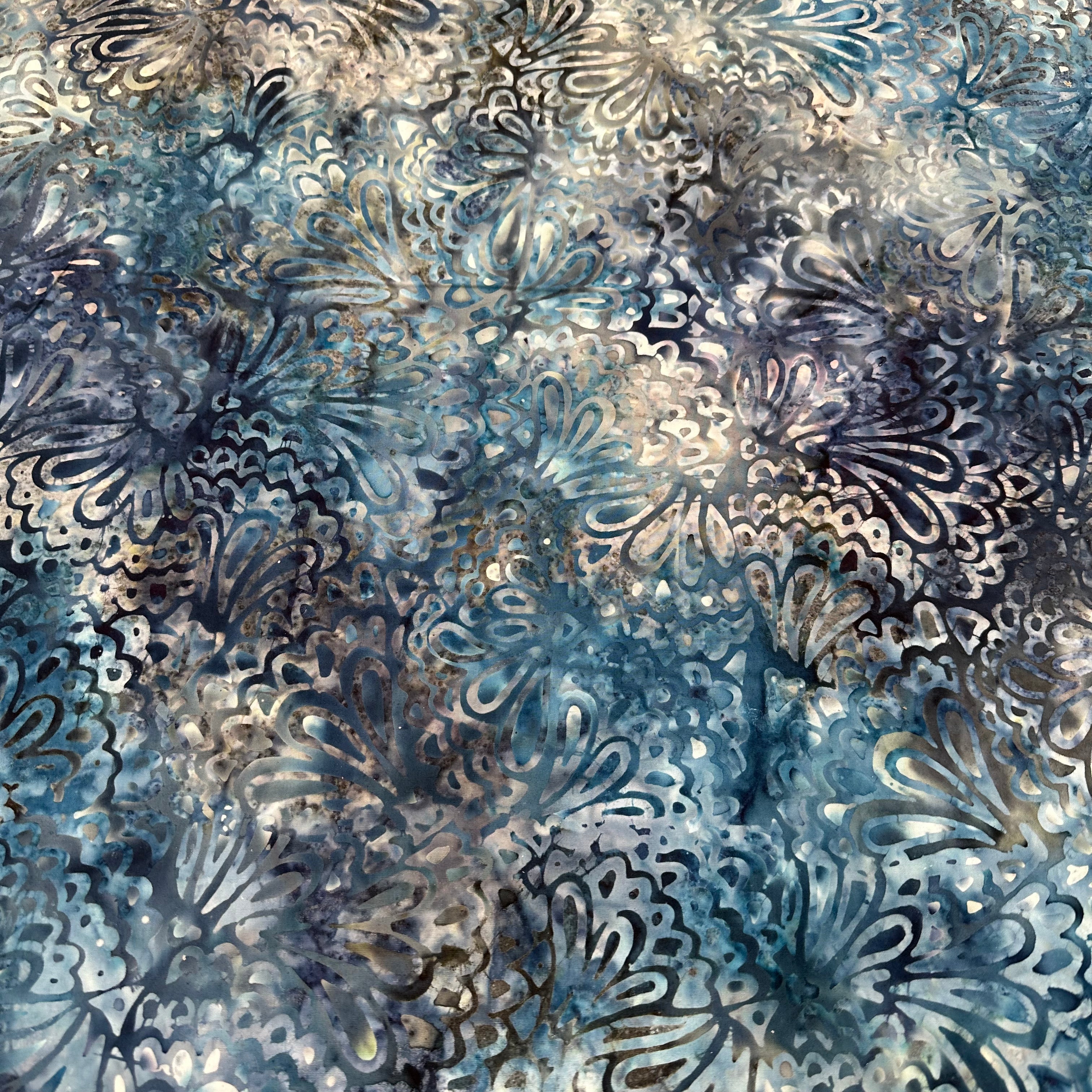 Batik Backing BA 108 1966 Blue - Authentic Indonesian Batik Fabric for Home Decor, Clothing & DIY Crafts