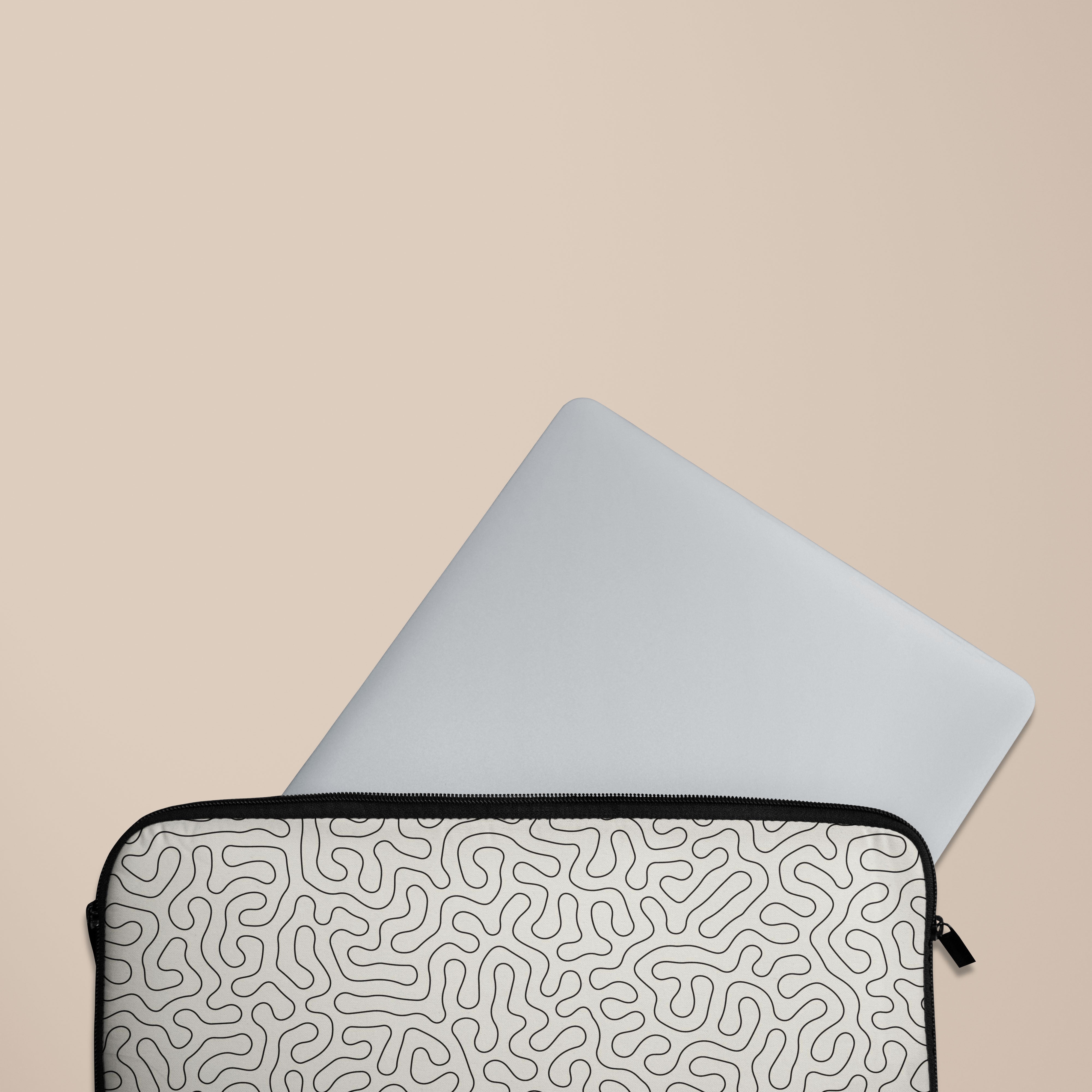 Premium Beige Laptop Sleeve Case - 13-15 Inch Protective Neoprene Cover for MacBook, Dell, HP - Perfect for Office, School & Travel Accessories