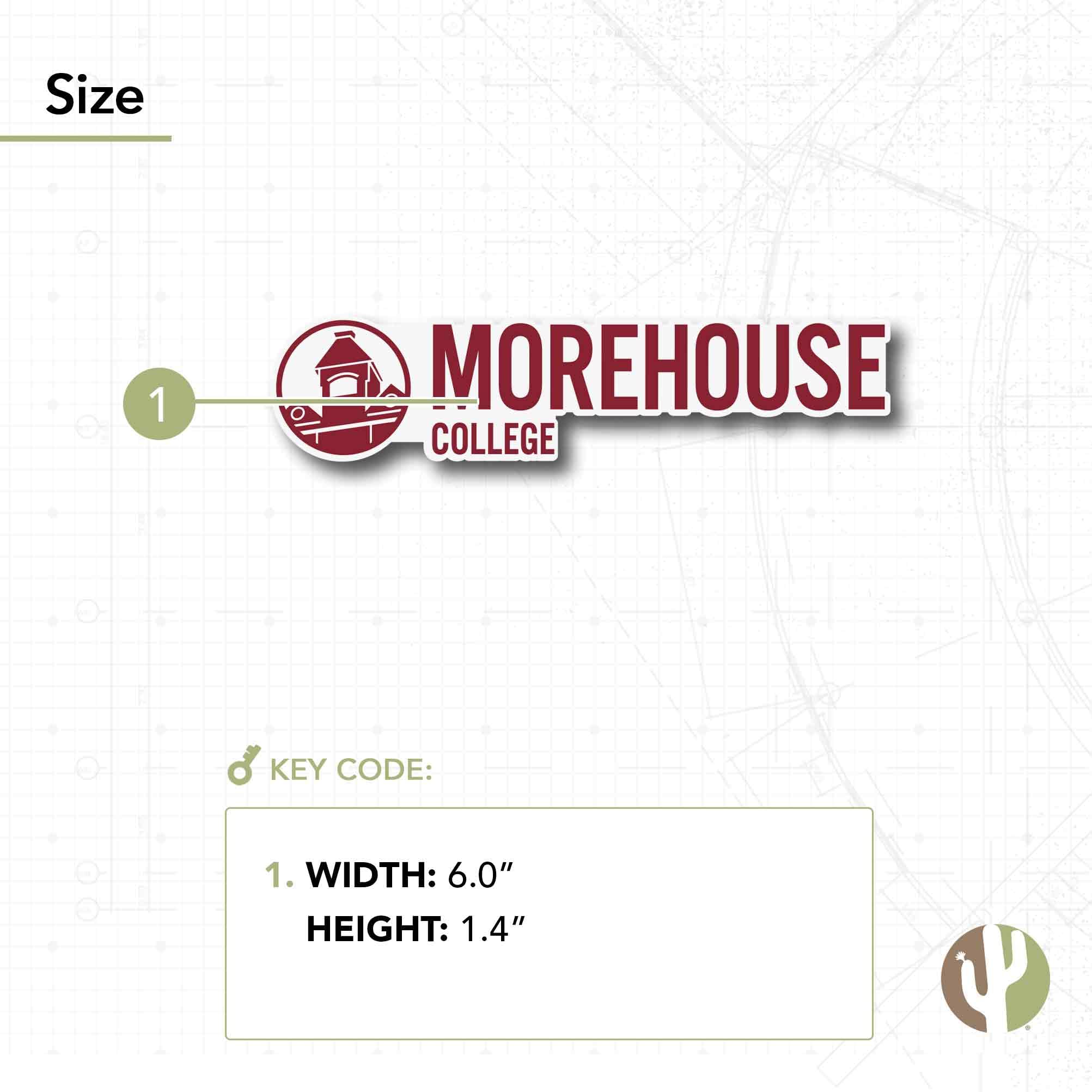 Desert Cactus Morehouse College Sticker - Maroon Tigers Vinyl Decal for Laptop, Water Bottle, Car & Scrapbook - Waterproof Durable Decorative Sticker for College Pride, Dorm Decor & School Spirit (1 Pack)