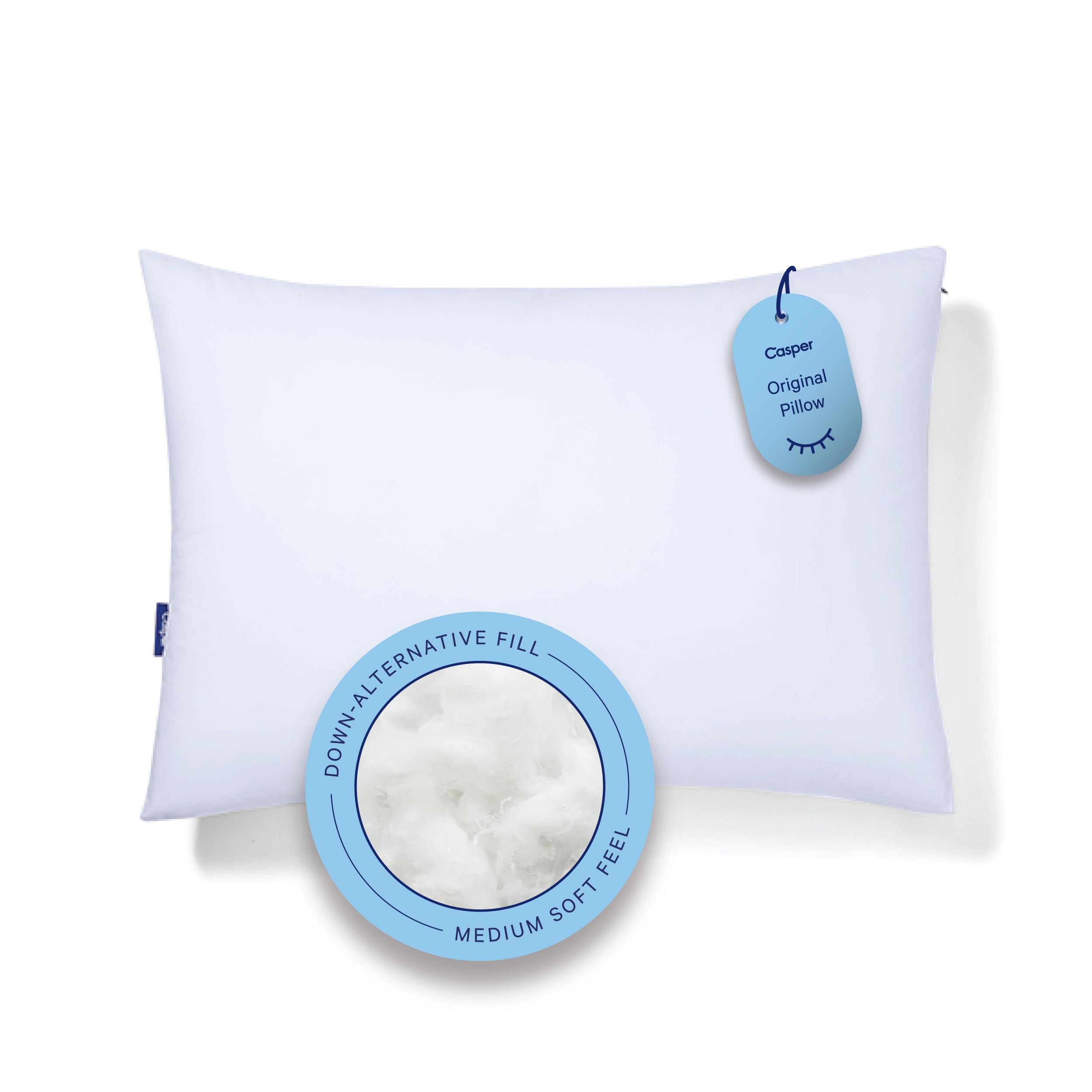 Casper Sleep Original Pillow - King Size White Pillow for Side, Back & Stomach Sleepers - Premium Support for Neck & Head - Ideal for Home, Hotel & Travel Use