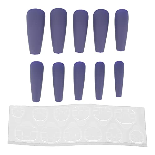 Premium Long Coffin Press On Nails - Odorless ABS Fake Nails for Beginners & Professionals | Salon & Home Use | Natural Look Manicure | N5355-10 | Perfect for Parties, Weddings & Everyday Wear