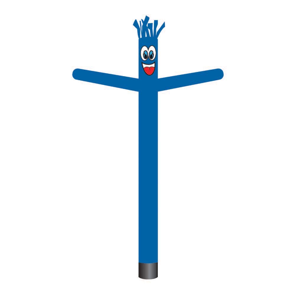 20ft Inflatable Tube Man Air Powered Waving Dancer Guy - Solid Medium Blue Color - Complete with 1HP 2 Speed Air Blower - Perfect for Car Dealerships, Grand Openings, and Outdoor Advertising Events