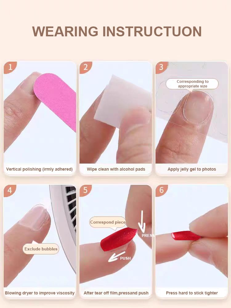 Double Sided Nail Adhesive Tabs - 0.35mm Thin, Waterproof & Breathable Press On Nail Glue Stickers for False Nails (Large Size) - Perfect for Salon Quality Manicures at Home, Parties, and Special Occasions