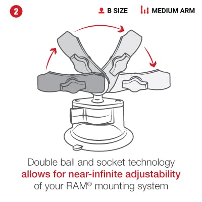 RAM MOUNTS Twist-Lock Suction Cup Mount for Apple iPad Mini 6 RAM-B-166-AP36U - Secure Vehicle Windshield Mount for Navigation & Entertainment