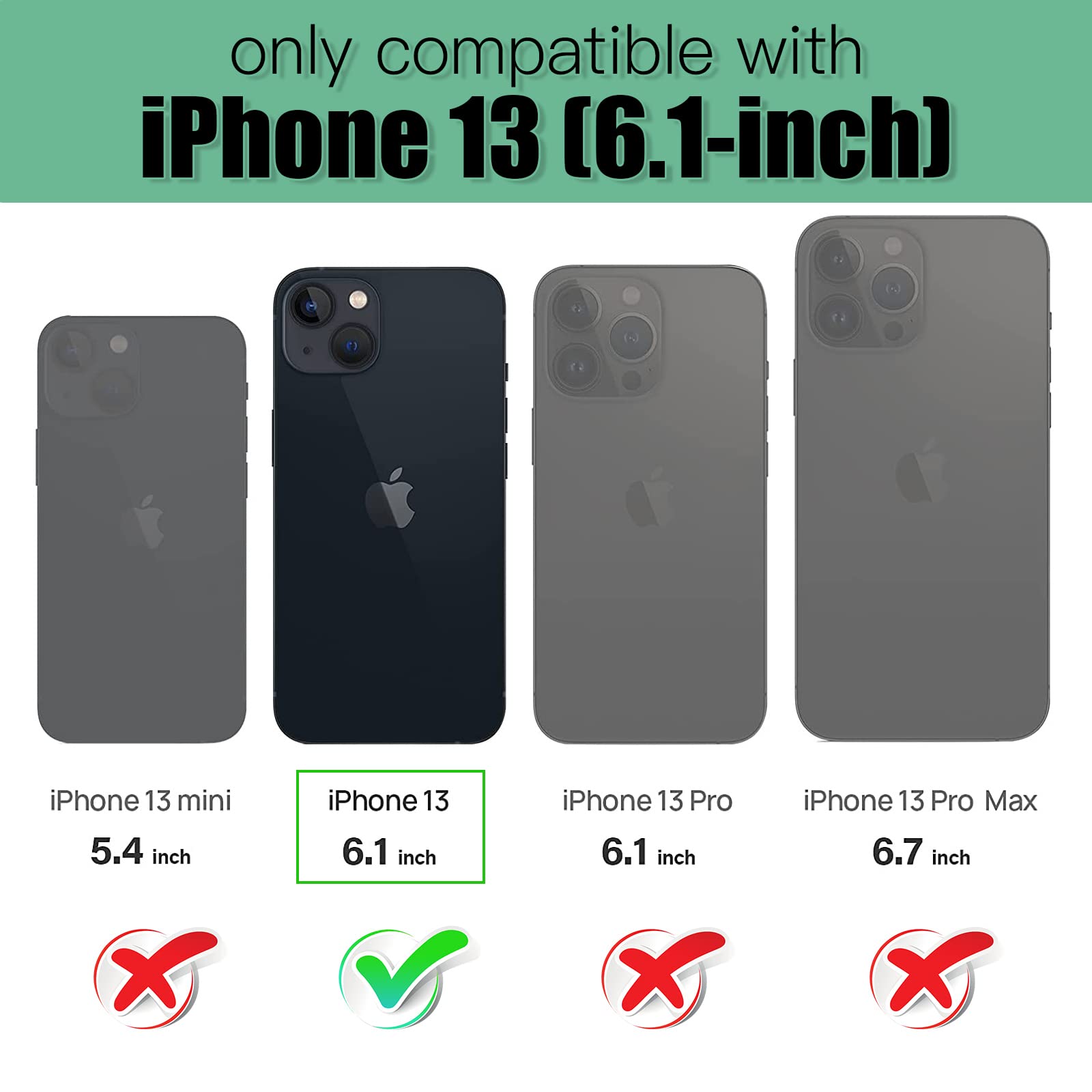 TOOVREN iPhone 13 Wallet Case with Card Holder & Phone Lanyard - PU Leather Protective Cover with Stand for iPhone 13 (6.1 Inch) - Slim Wallet Phone Case for Women & Men in Gray - Perfect for Travel, Shopping & Everyday Use
