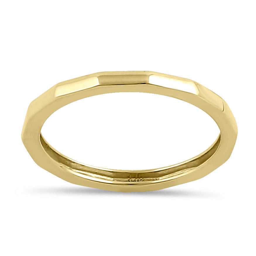 14K Solid Yellow Gold Soft Brick Band Ring - Elegant & Durable Wedding Band for Women & Men, Perfect for Everyday Wear, Anniversary & Engagement Gifts
