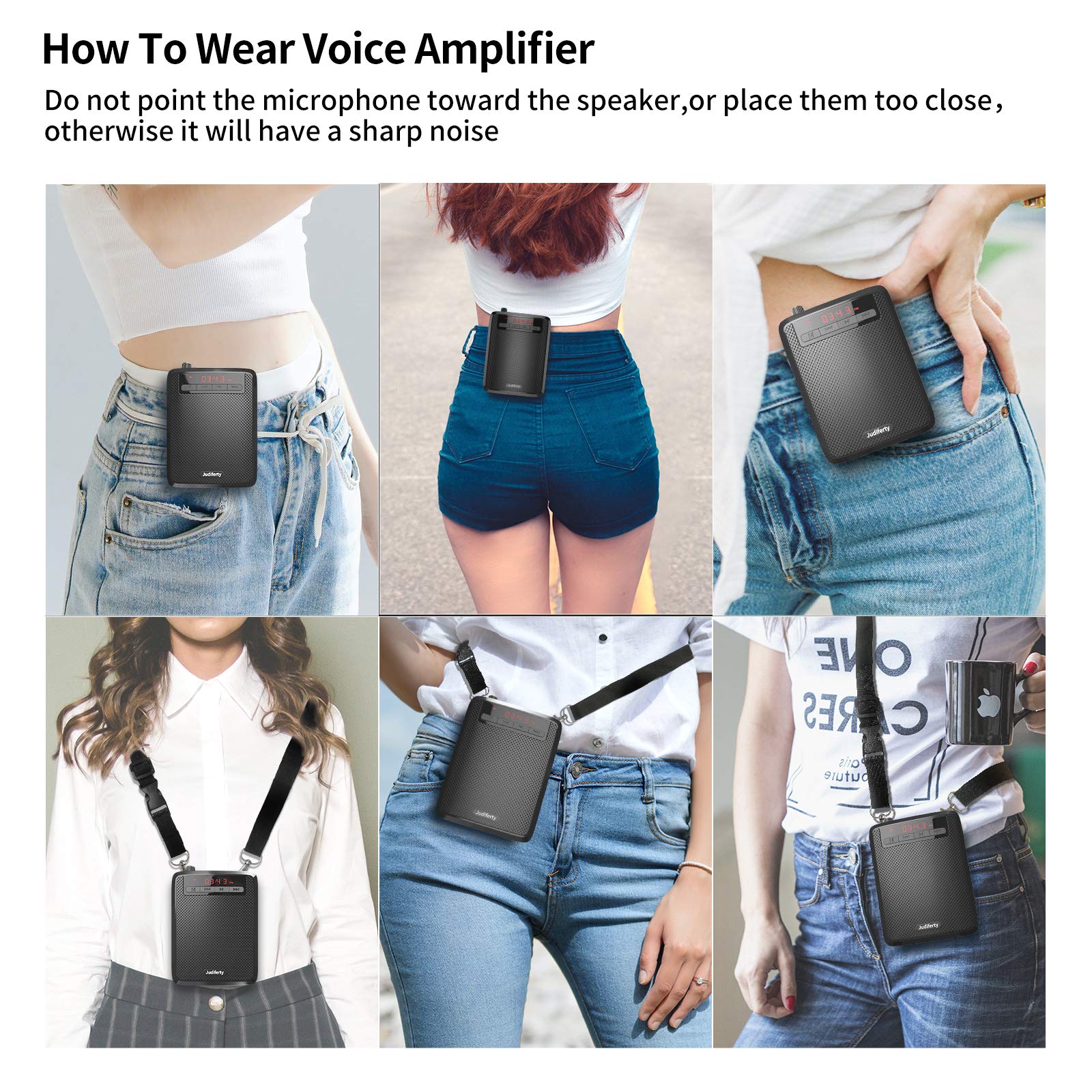 Portable Voice Amplifier with Bluetooth - Wireless Microphone Speaker for Teachers, Tour Guides & Meetings | Ideal for Classroom, Outdoor Events & Public Speaking