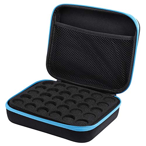 Lurrose Essential Oil Storage Organizer Box - 30 Grids Travel Carrying Case for 5/10/15ml Bottles (Blue) | Perfect for Aromatherapy, Home Organization & Travel Toiletry Storage