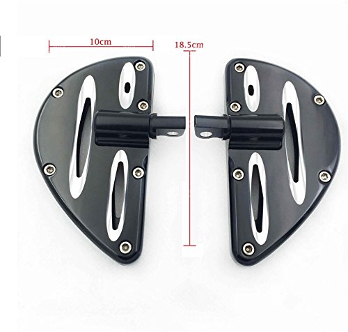 Black CNC Stretched Floorboards for Harley Davidson Touring Road Glide & Road King - Front & Rear Driver/Passenger Foot Pegs - Perfect for Long Rides & Custom Bike Builds