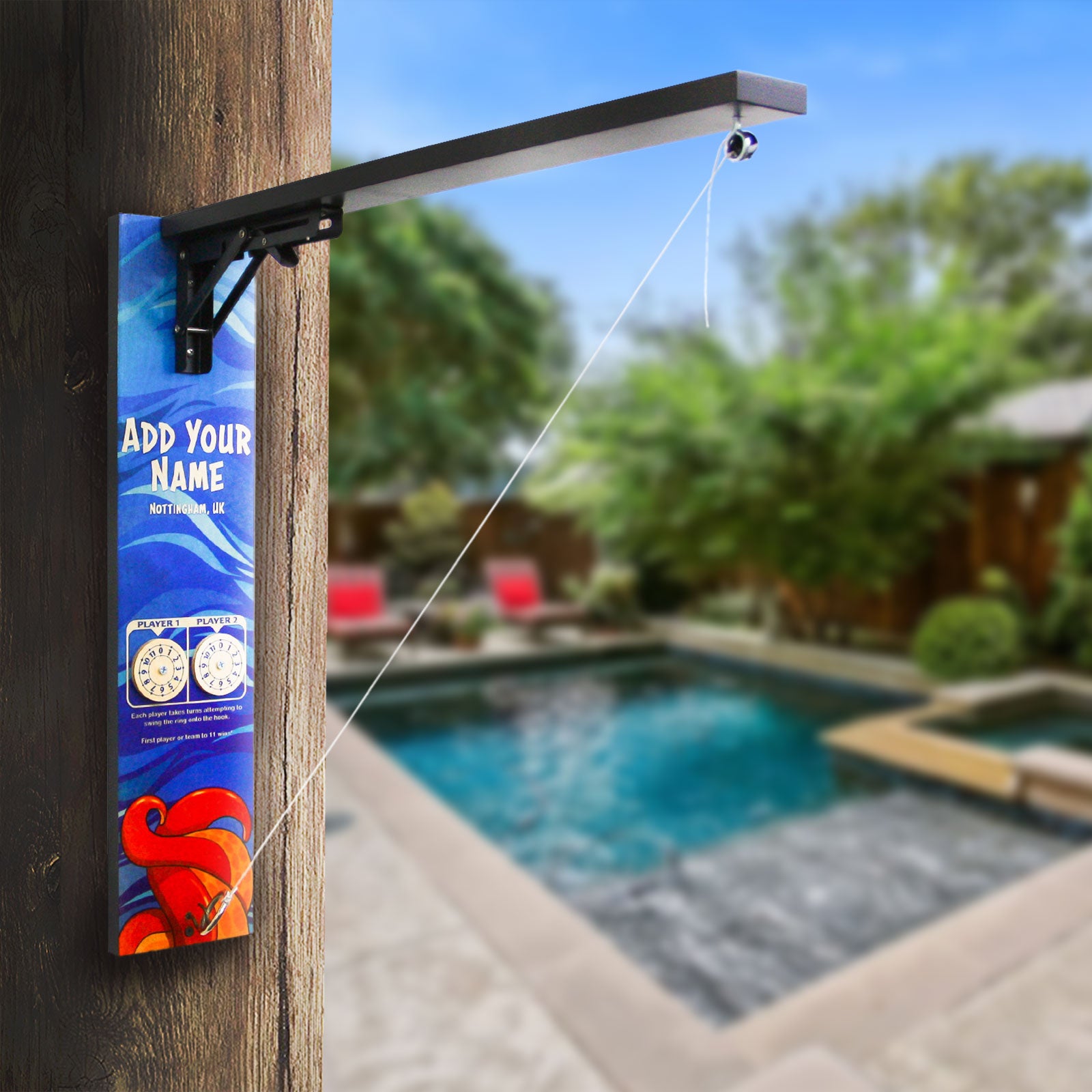 Customizable Wall Mounted Folding Ring Toss Game Set - Fun Indoor & Outdoor Party Game for Kids and Adults - Perfect for Birthday Parties, Backyard BBQs, and Family Gatherings