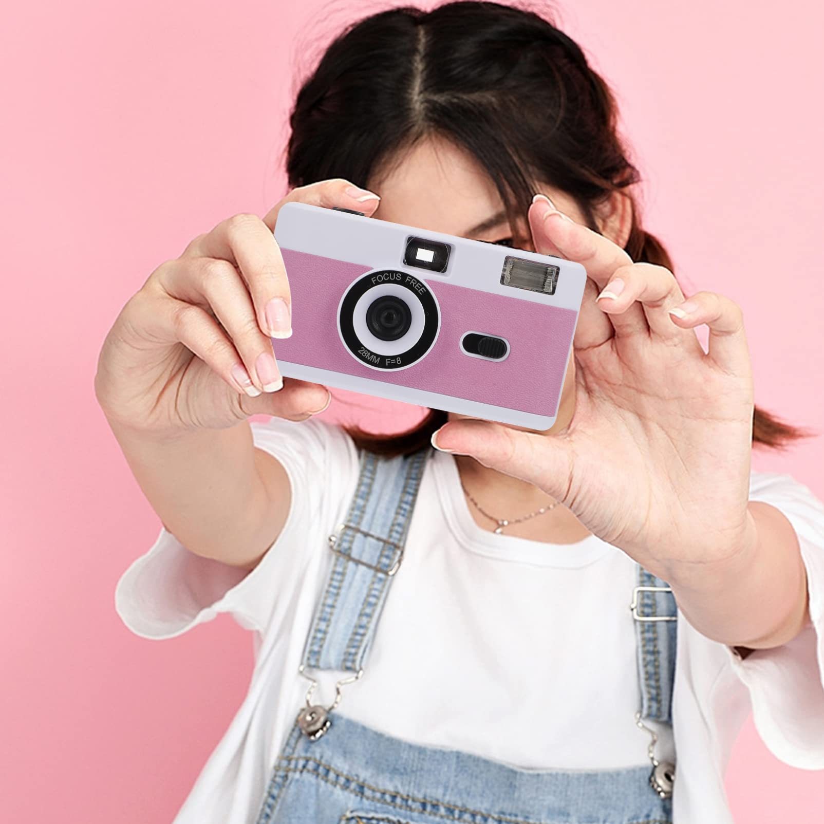 Homoyoyo 5-Pack Retro Film Cameras - Vintage Style Plastic Mini Cameras with Built-in Flash, Travel-Friendly Old Fashioned Macaron White - Perfect for Travel Photography, Party Favors & Nostalgic Gift Giving