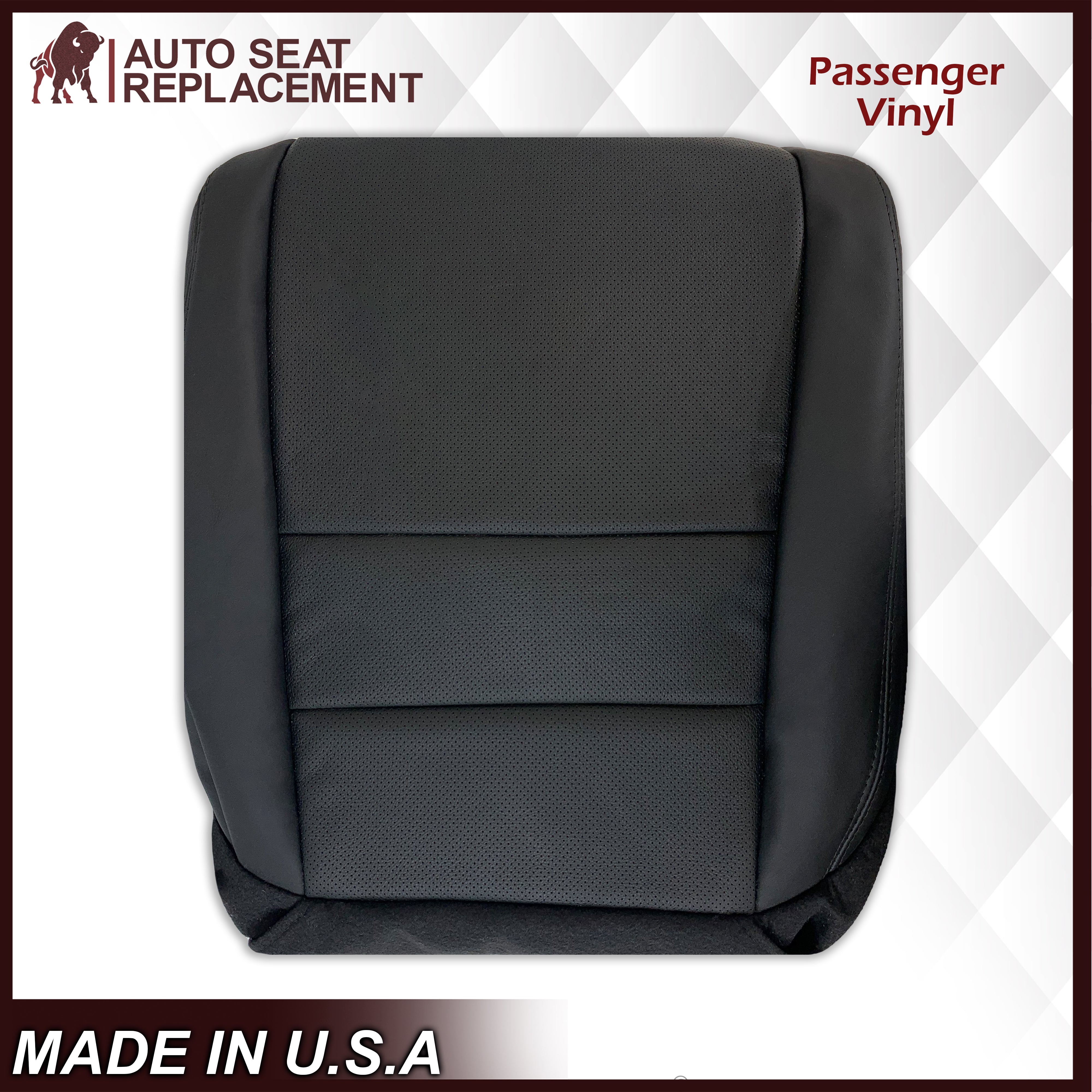 2005-2008 Acura TL Driver Side Bottom Seat Cover - Genuine Black Leather or Premium Vinyl Replacement - Perfect for Car Interior Protection & Comfort Upgrade
