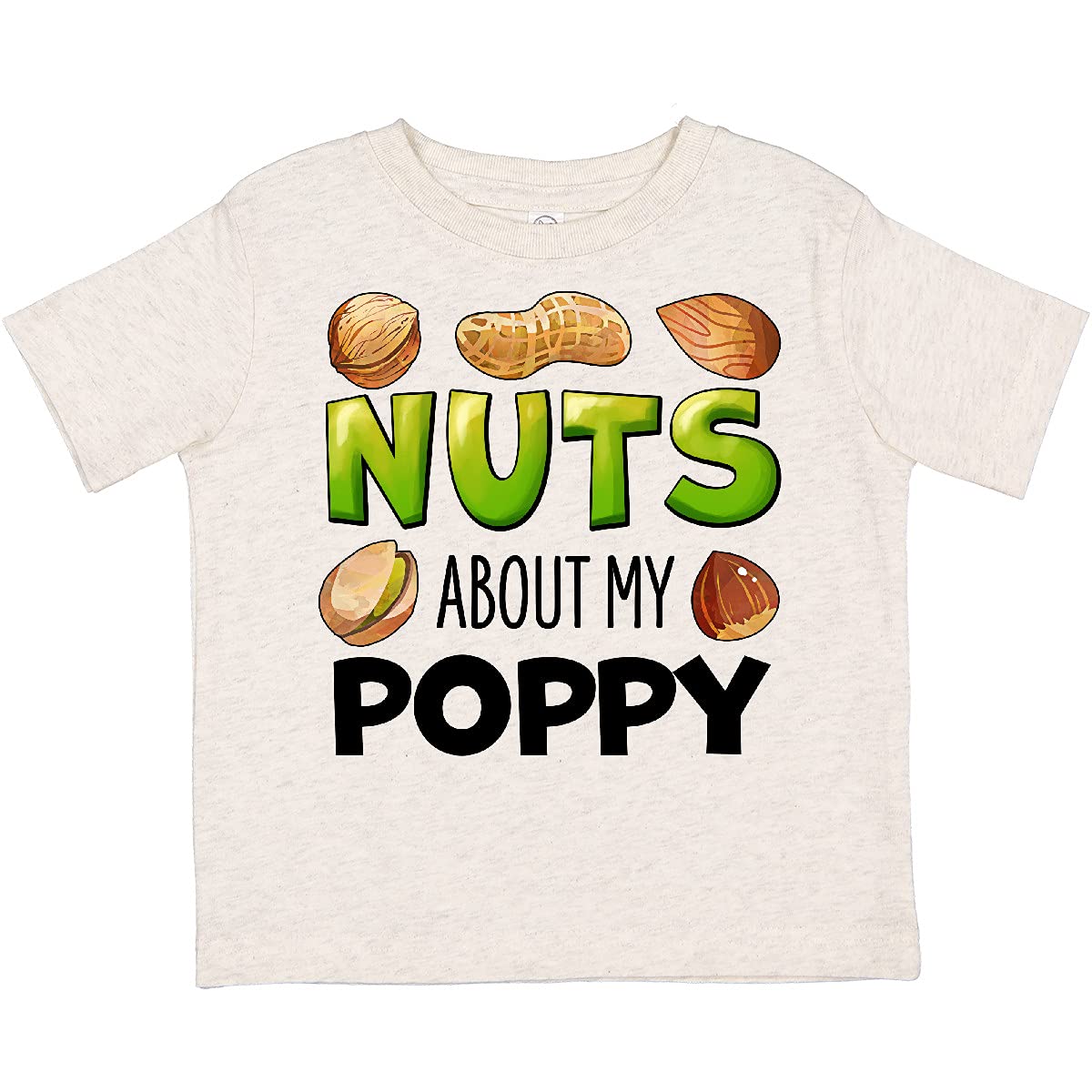 Inktastic 'Nuts About My Poppy' Peanut Almond Pistachio Toddler T-Shirt - Cute Casual Outfit for Family Gatherings & Playdates