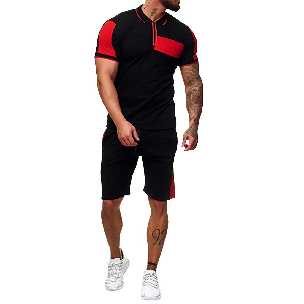 Men's Short Sleeve T-Shirt & Athletic Shorts Set - 2021 Summer Running Jogging Sportswear for Men - Perfect for Gym Workouts, Outdoor Sports & Casual Wear